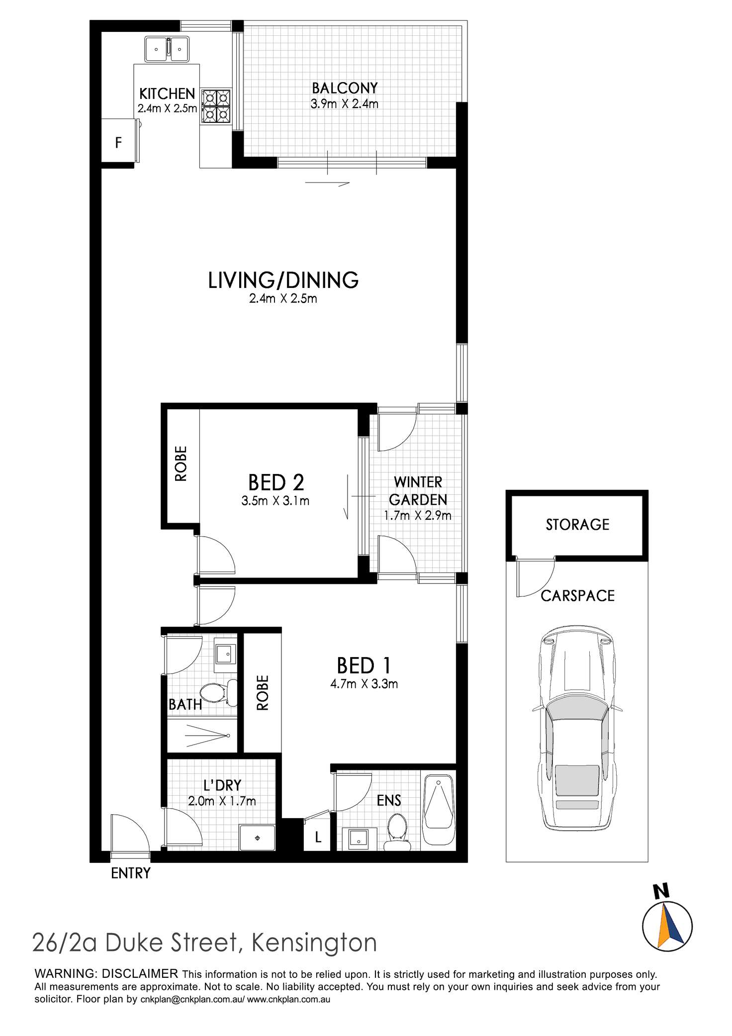 Floorplan of Homely apartment listing, 26/2A Duke Street, Kensington NSW 2033