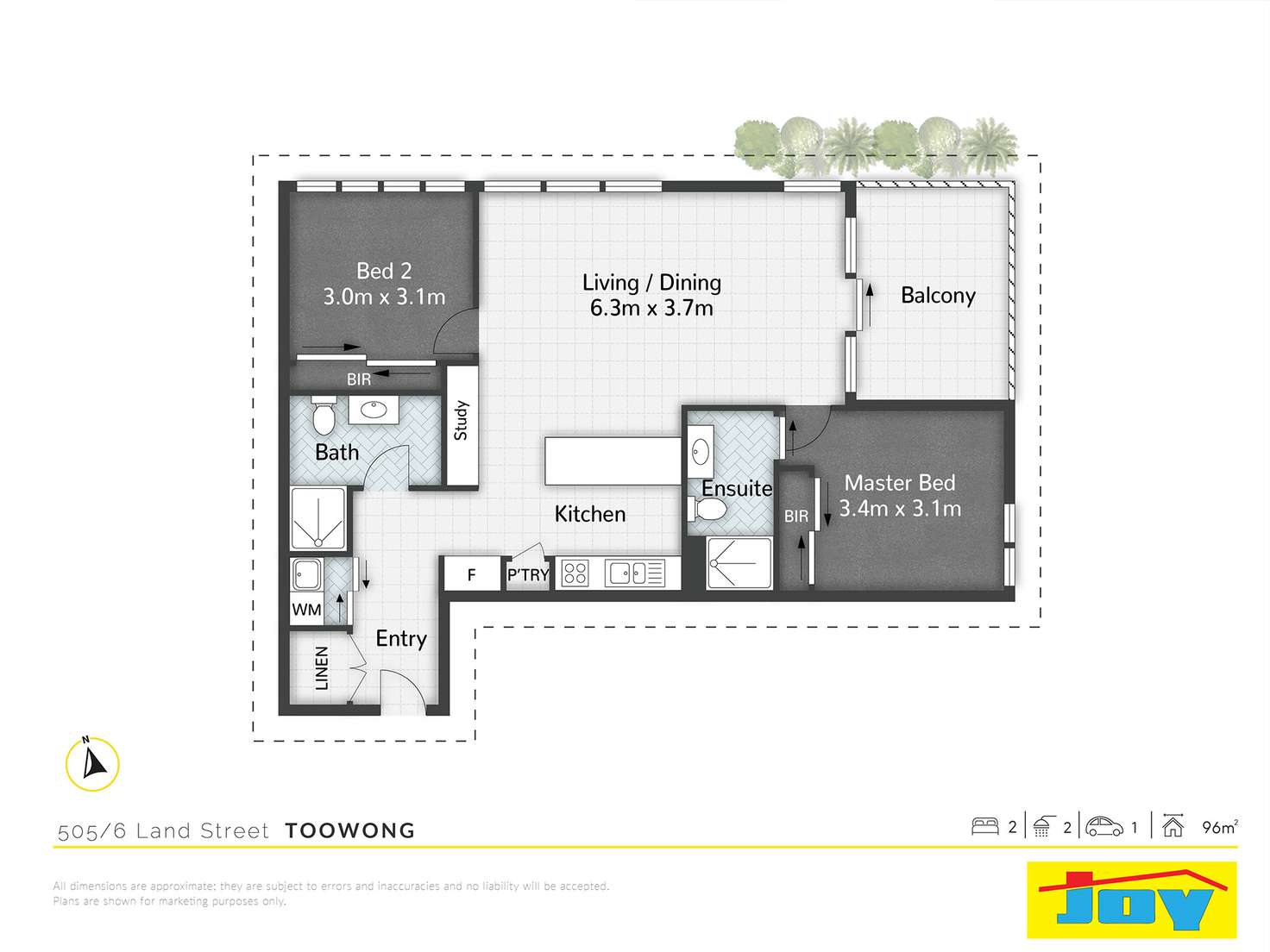 Floorplan of Homely apartment listing, 505/6 Land St, Toowong QLD 4066