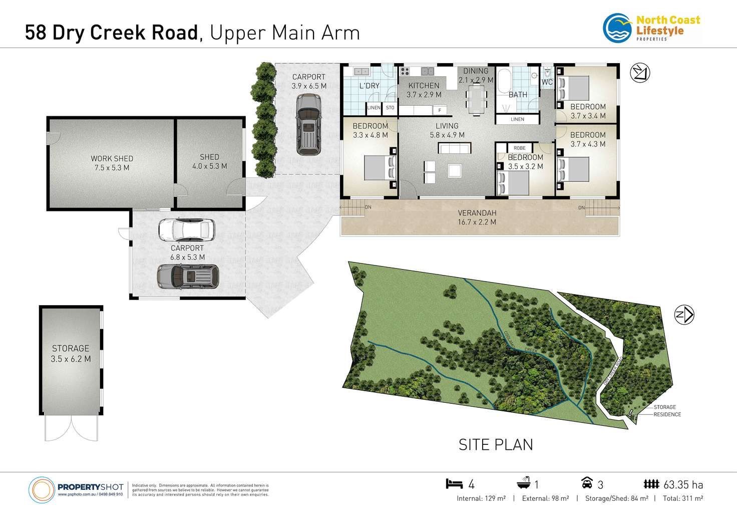 Floorplan of Homely lifestyle listing, 58 Dry Creek Road, Upper Main Arm NSW 2482