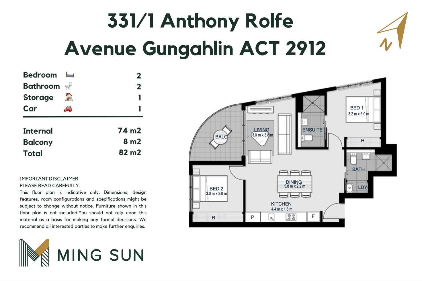 Floorplan of Homely apartment listing, 331/1 Anthony Rolfe Avenue, Gungahlin ACT 2912