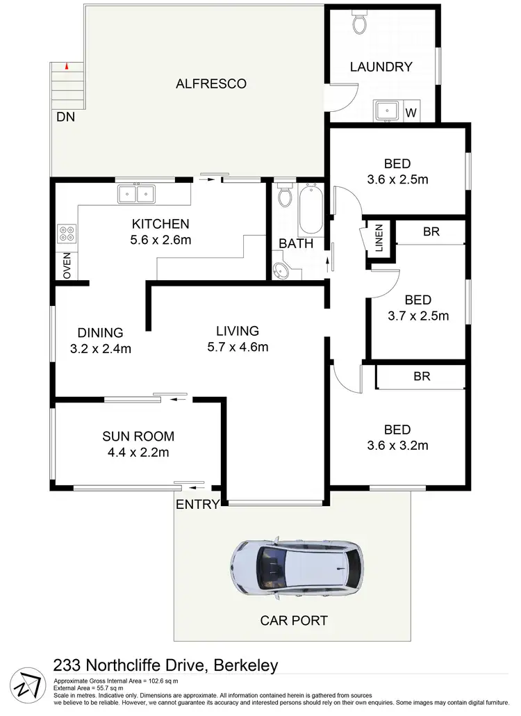 Floorplan of Homely house listing, 233 Northcliffe Drive, Berkeley NSW 2506