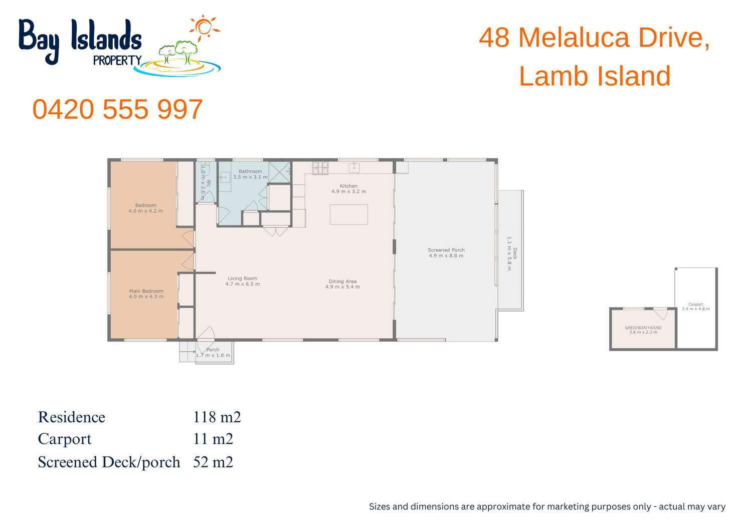 Floorplan of Homely house listing, 48 Melaleuca Drive, Lamb Island QLD 4184