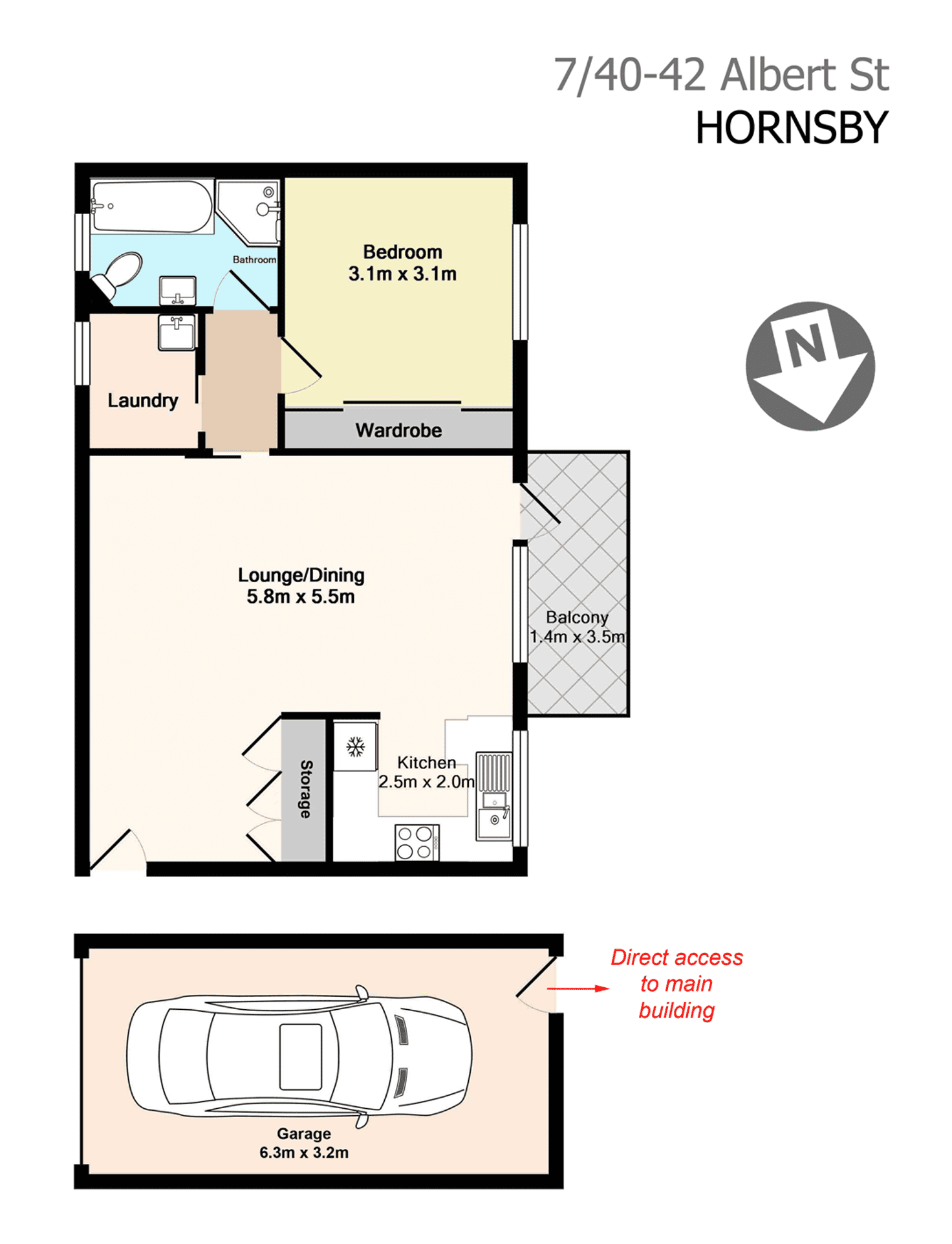 Floorplan of Homely apartment listing, 7/40-42 Albert Street, Hornsby NSW 2077