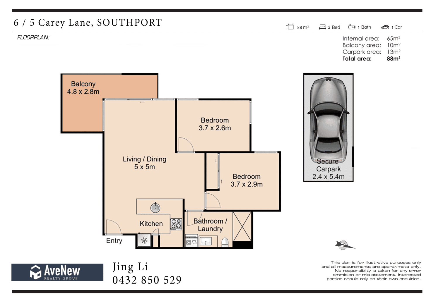 Floorplan of Homely unit listing, 6/5 Carey Lane, Southport QLD 4215