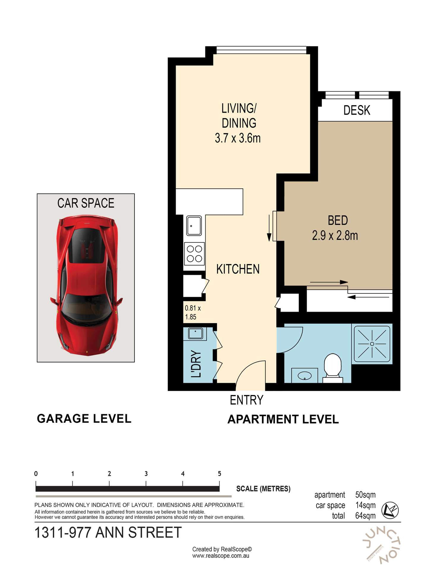 Floorplan of Homely unit listing, 977 Ann Street, Fortitude Valley QLD 4006