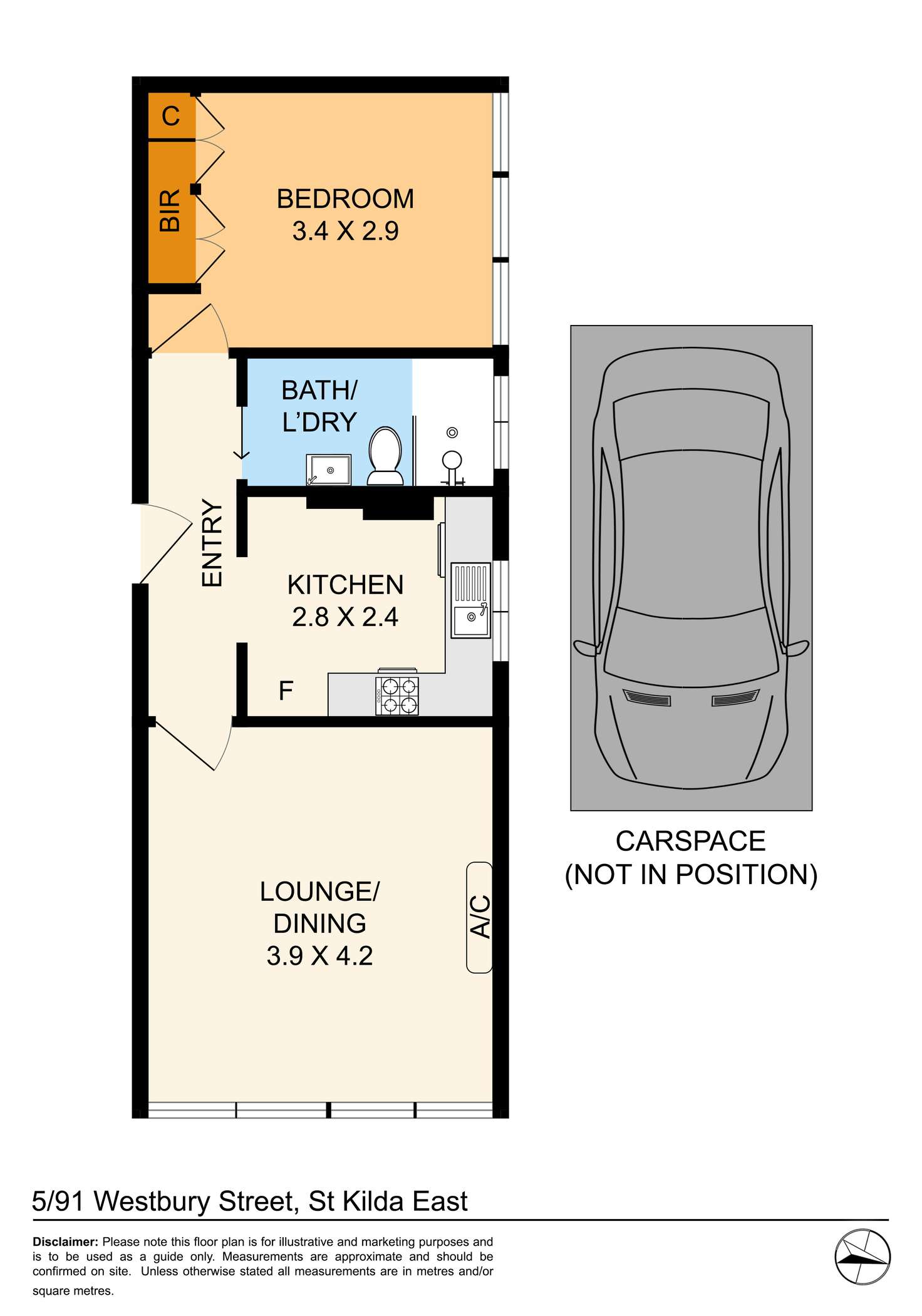 Floorplan of Homely apartment listing, 5/91 Westbury Street, St Kilda East VIC 3183