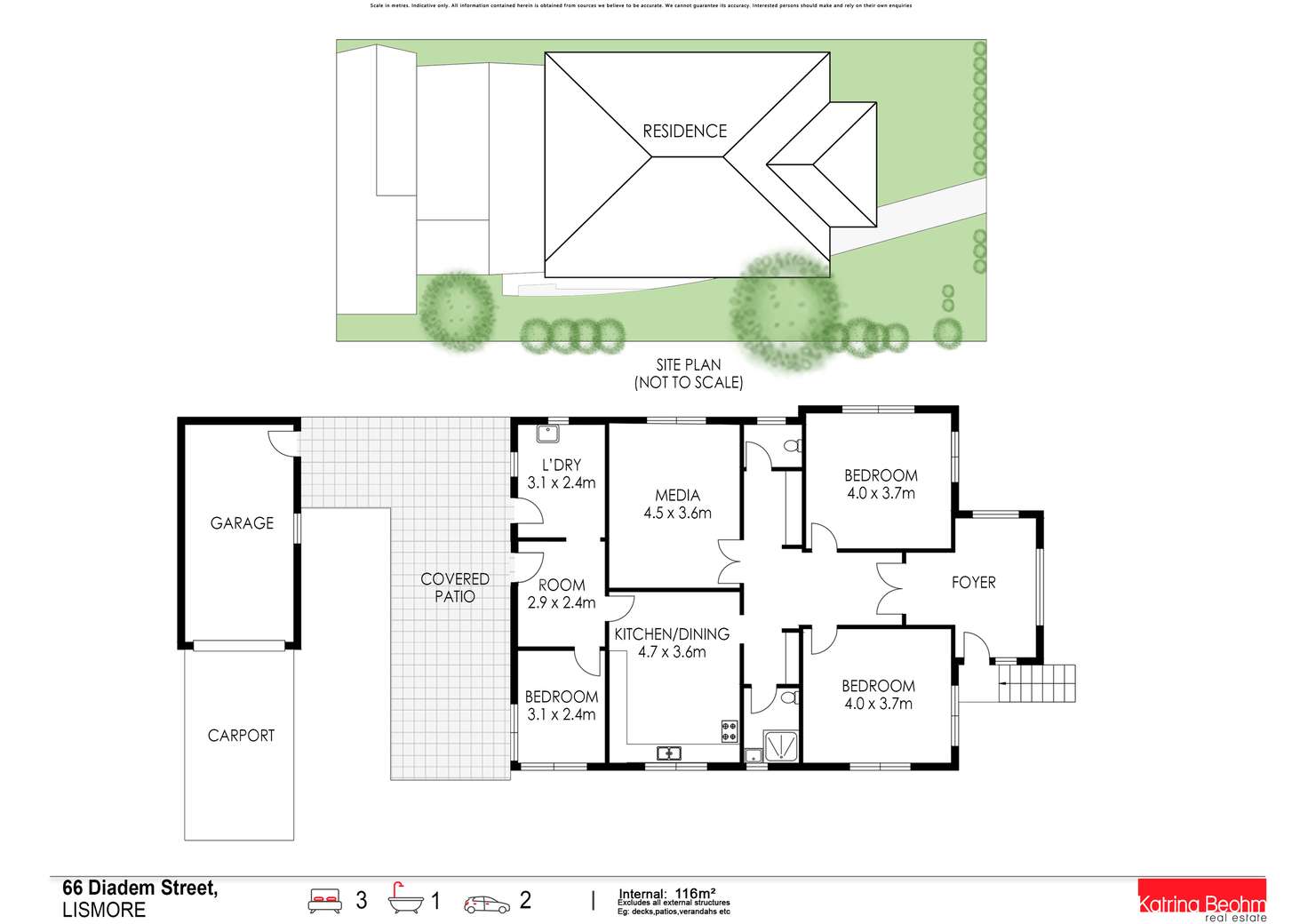 Floorplan of Homely house listing, 66 Diadem Street, Lismore NSW 2480