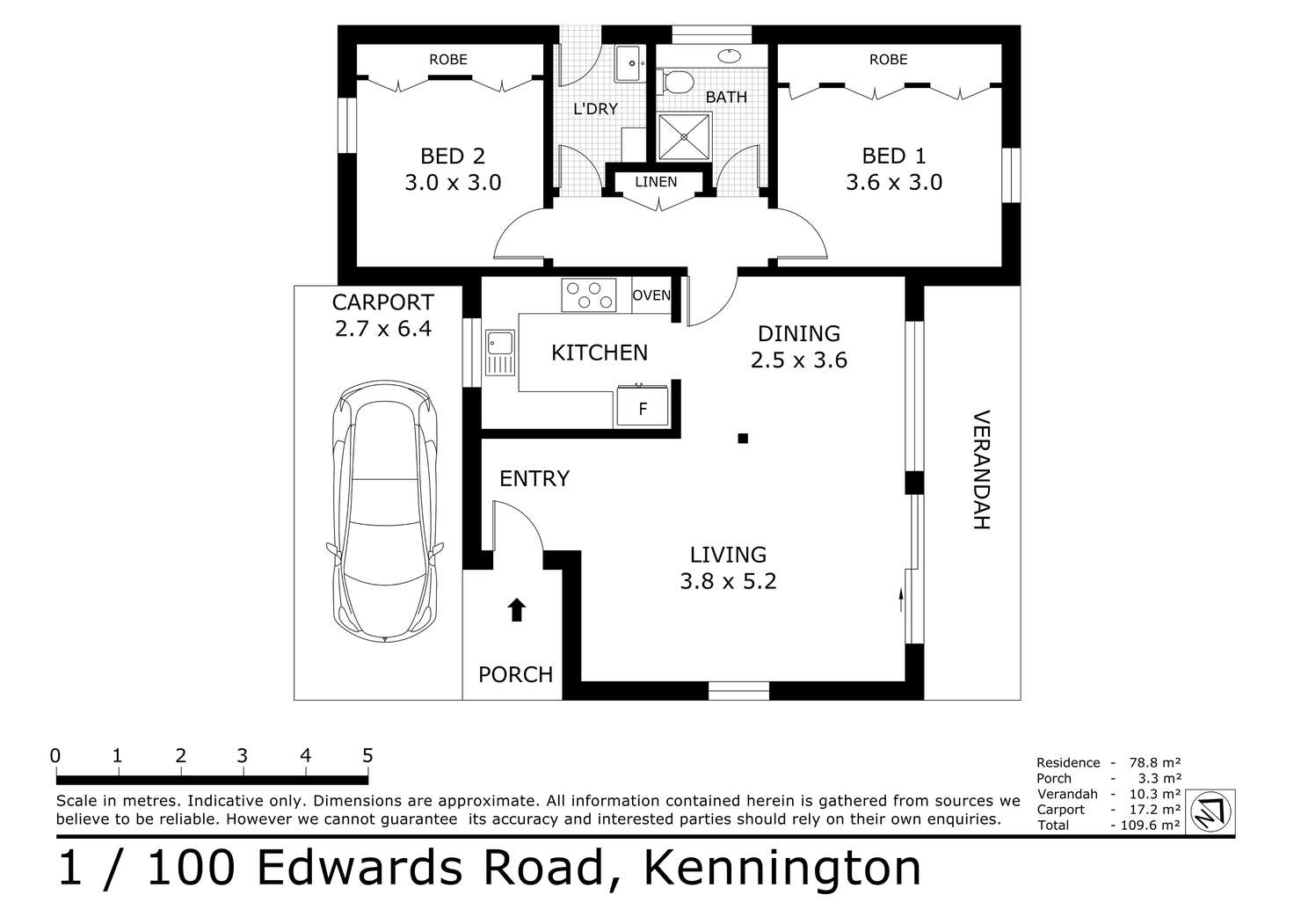 Floorplan of Homely unit listing, 1/100 Edwards Road, Kennington VIC 3550