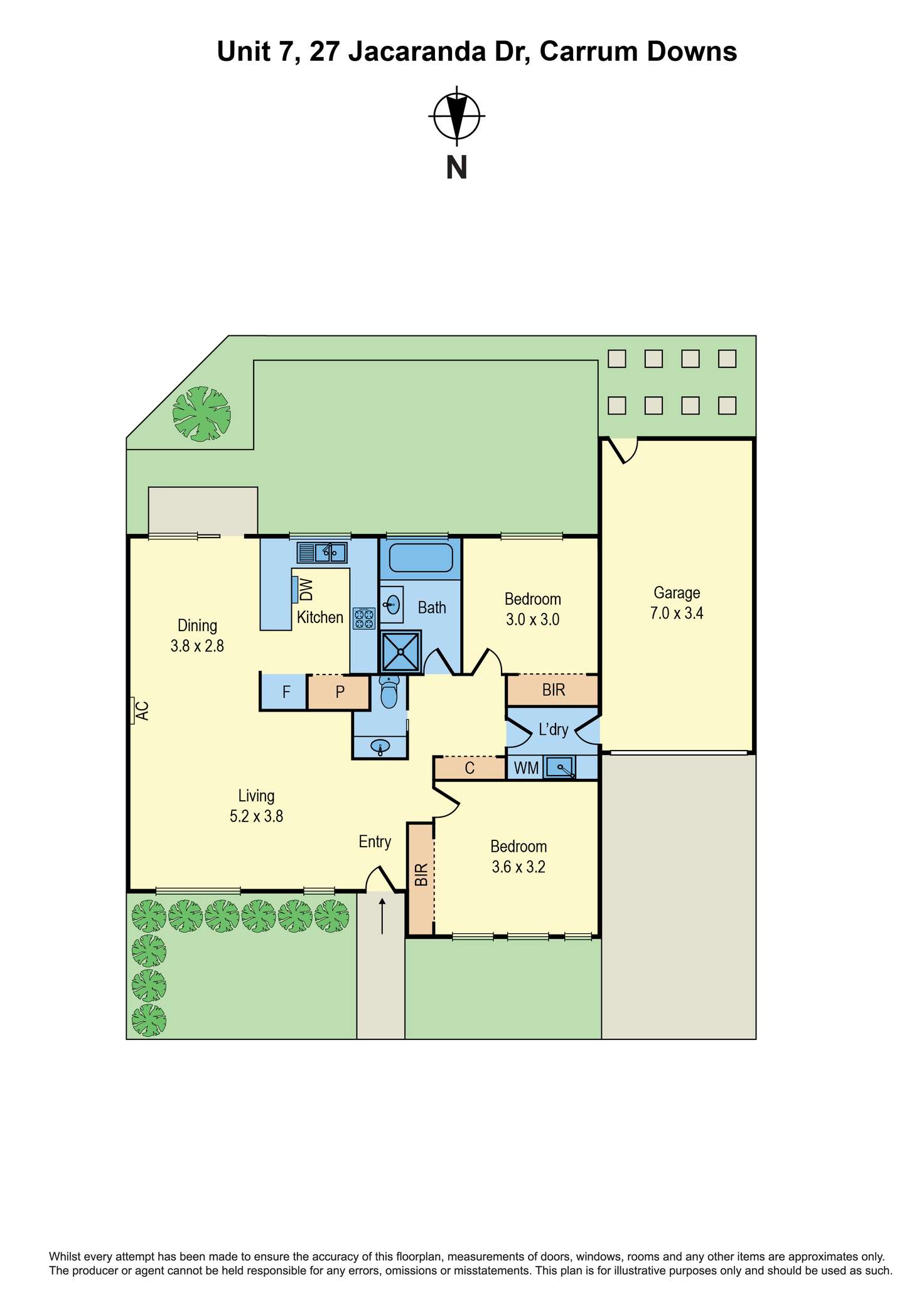Floorplan of Homely unit listing, 7/27 Jacaranda Drive, Carrum Downs VIC 3201