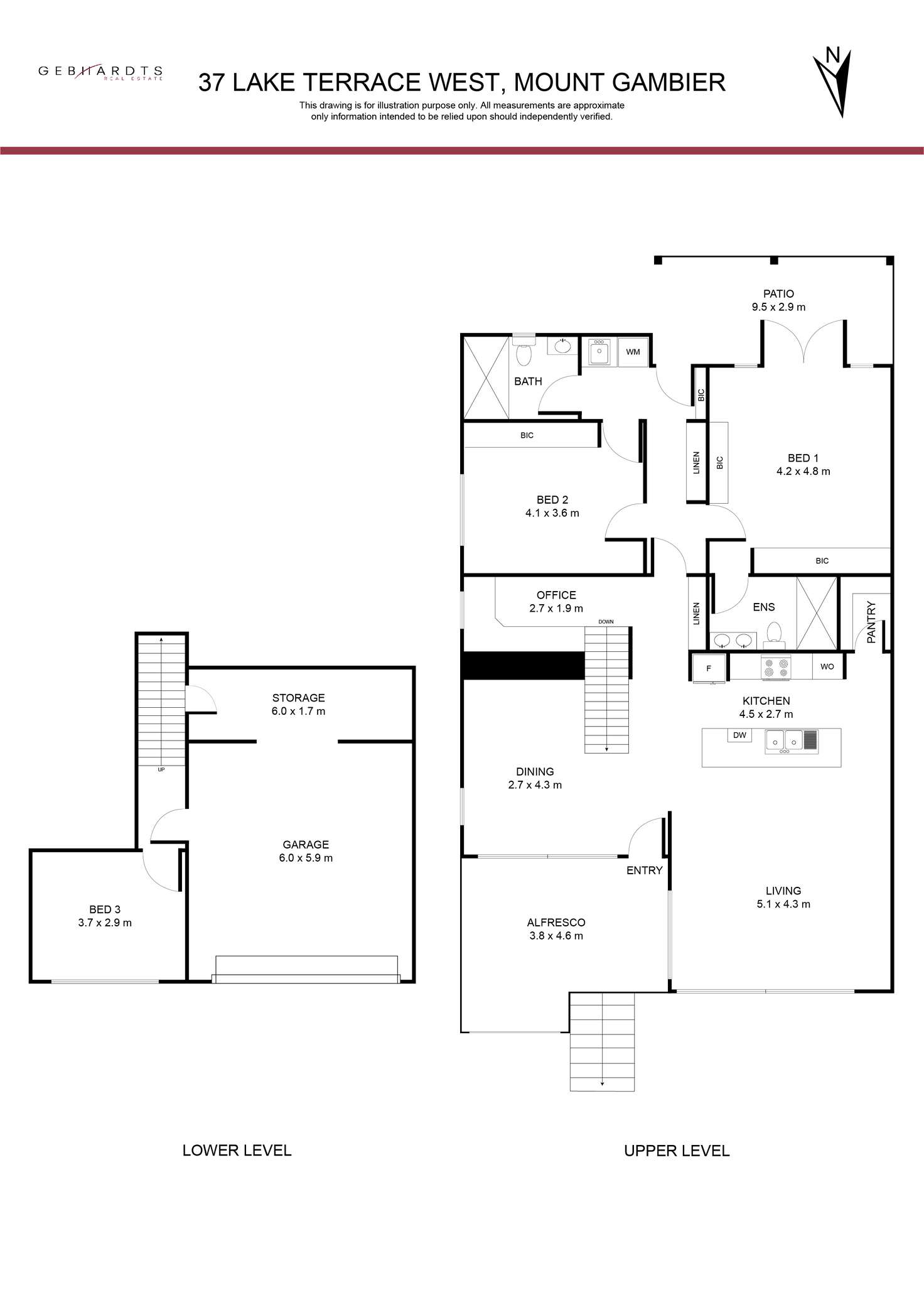 Floorplan of Homely townhouse listing, 37 Lake Terrace West, Mount Gambier SA 5290