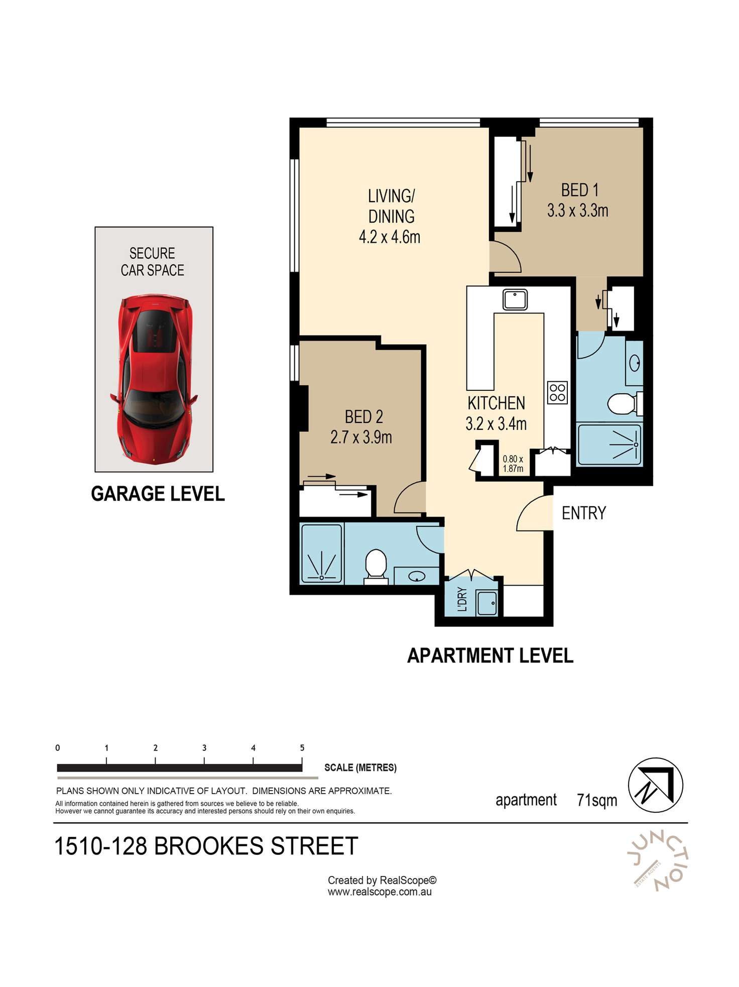 Floorplan of Homely unit listing, 1510/128 Brookes Street, Fortitude Valley QLD 4006