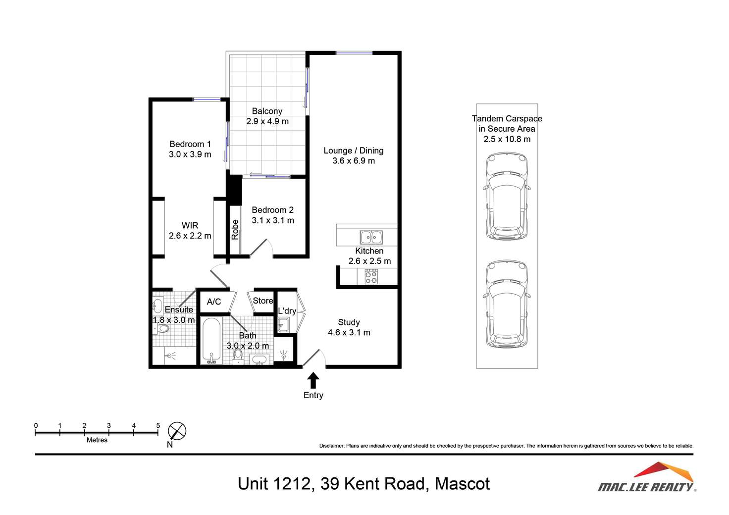 Floorplan of Homely apartment listing, 1212/39 Kent Road, Mascot NSW 2020