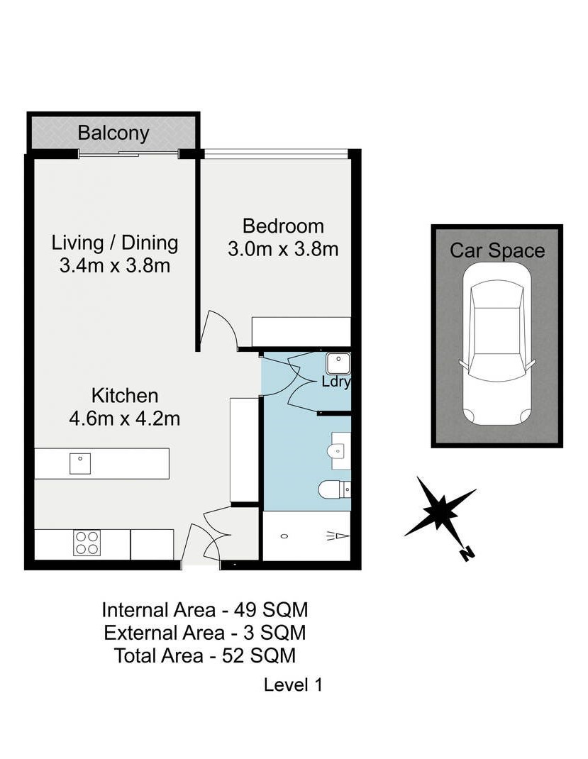 Floorplan of Homely unit listing, 506/19 Hope Street, South Brisbane QLD 4101
