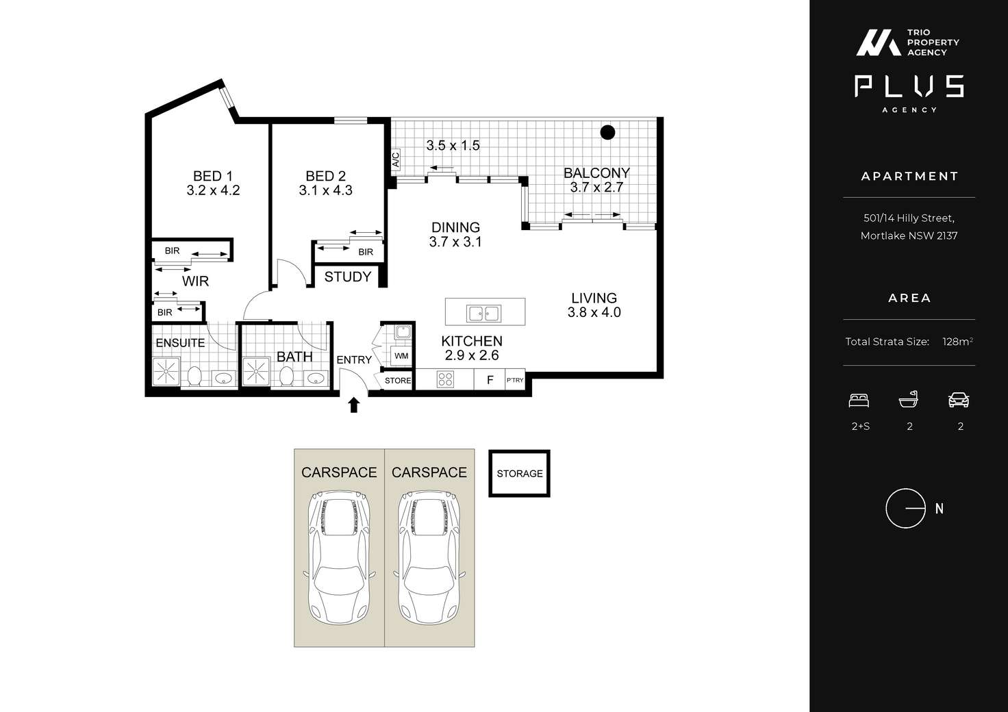 Floorplan of Homely apartment listing, 501/14 Hilly Street, Mortlake NSW 2137