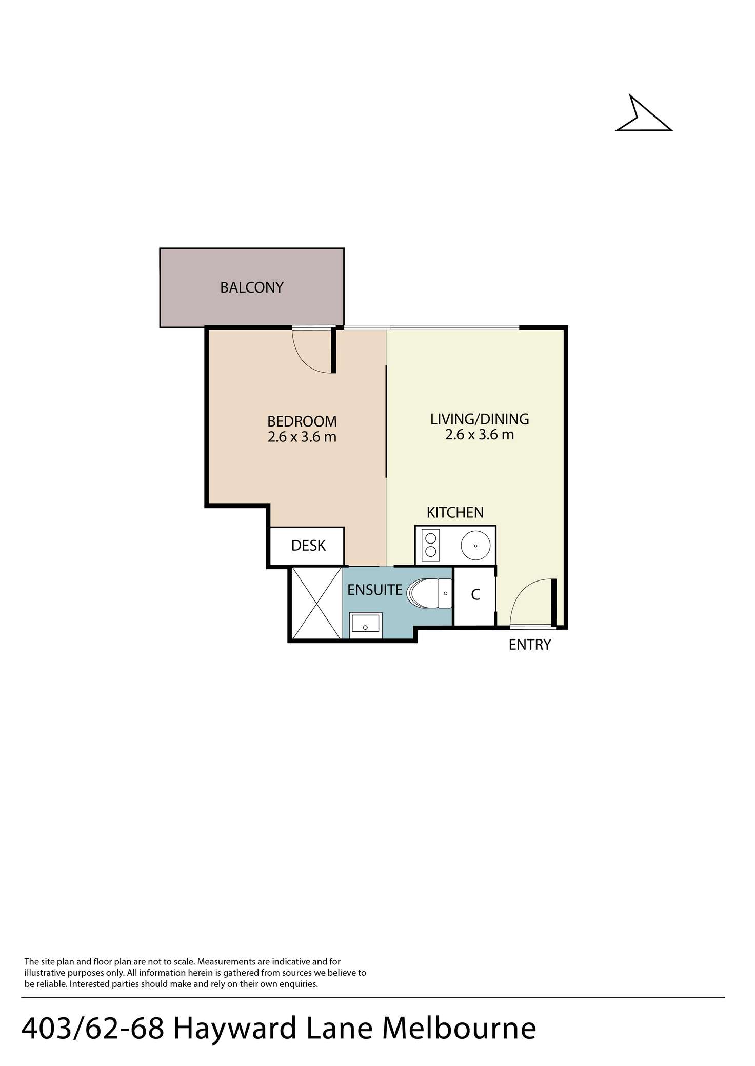 Floorplan of Homely apartment listing, 403/68 Hayward Lane, Melbourne VIC 3000