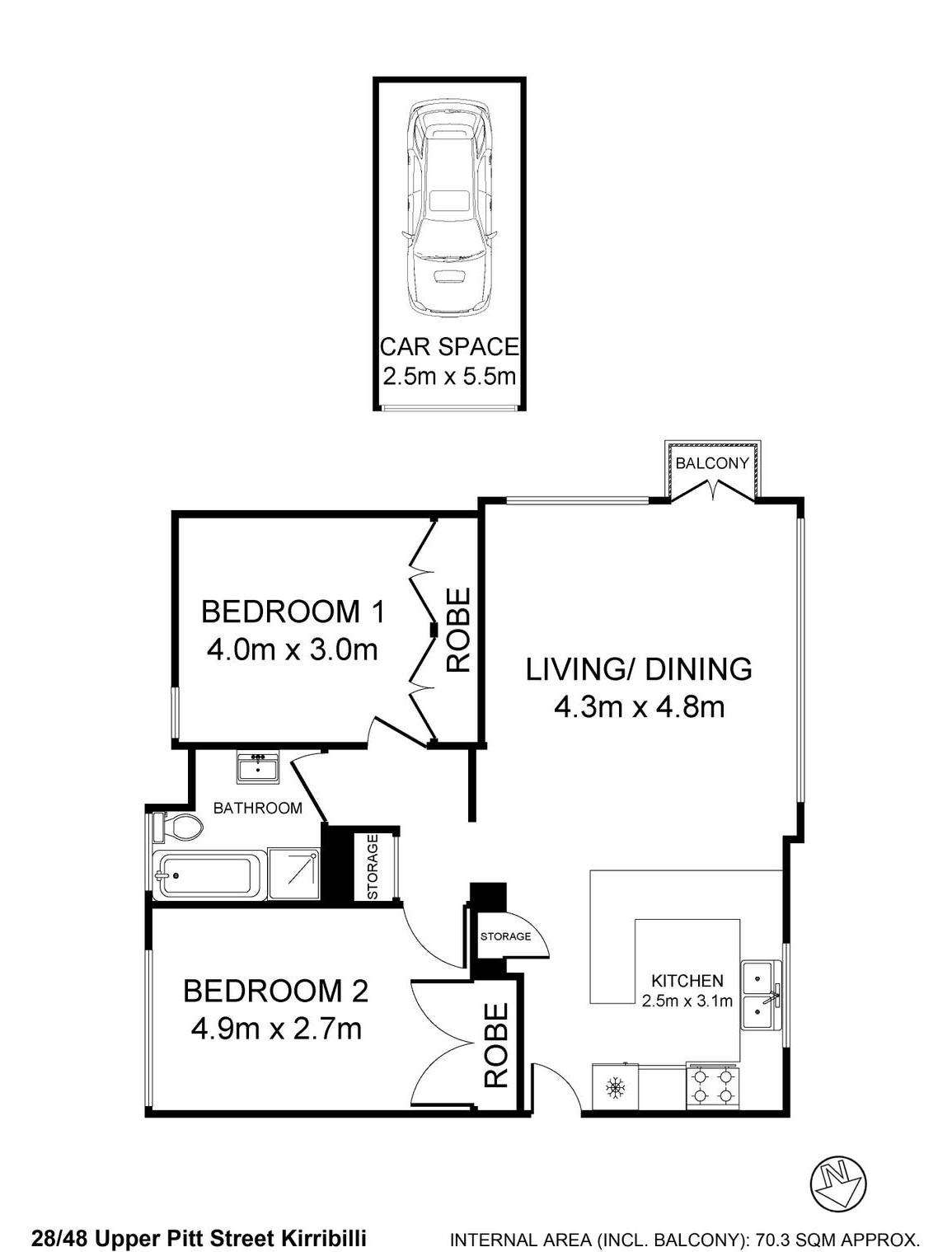 Floorplan of Homely apartment listing, 28/48 Upper Pitt Street, Kirribilli NSW 2061