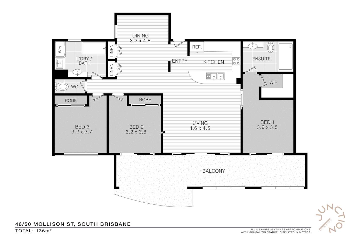 Floorplan of Homely unit listing, 46/50 Mollison Street, South Brisbane QLD 4101