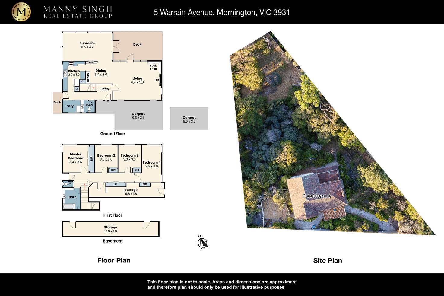 Floorplan of Homely house listing, 5 Warrain Avenue, Mornington VIC 3931