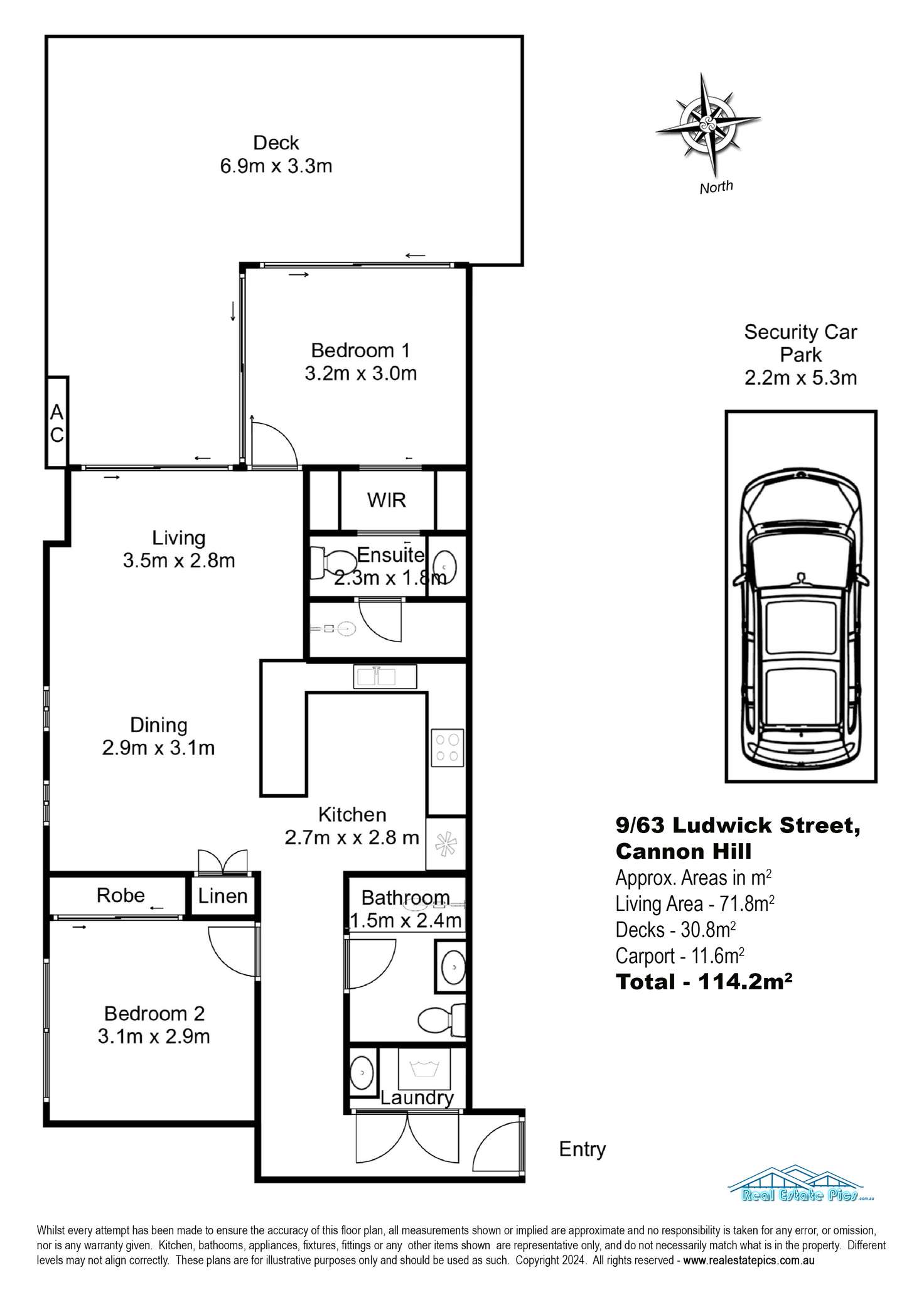 Floorplan of Homely apartment listing, 9/63 Ludwick Street, Cannon Hill QLD 4170
