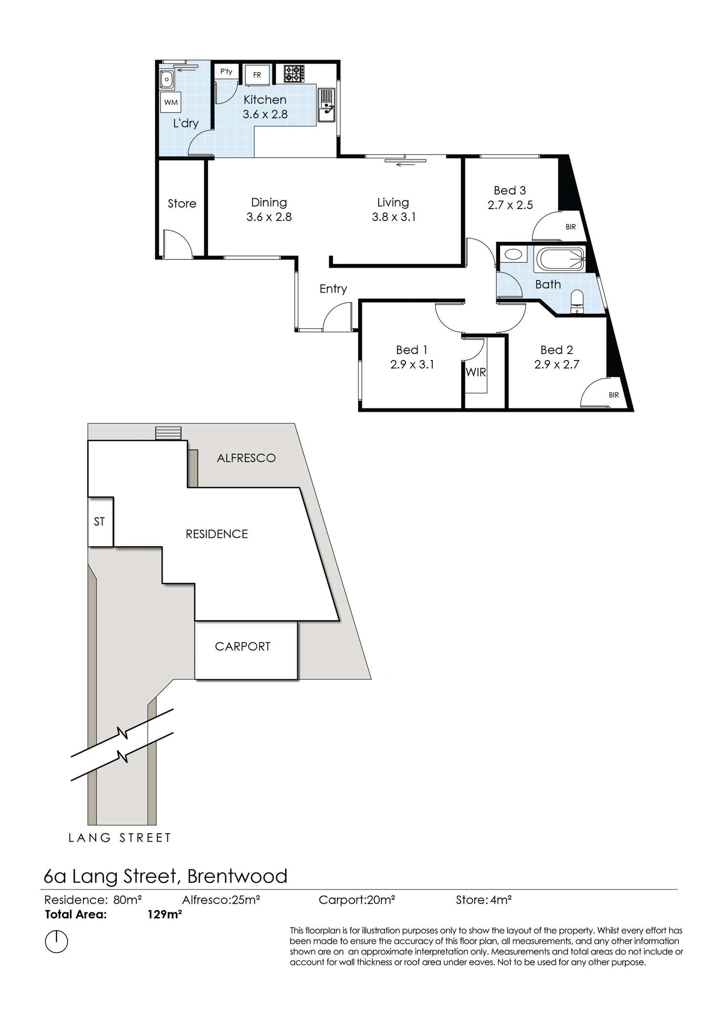 Floorplan of Homely house listing, 6A Lang Street, Brentwood WA 6153
