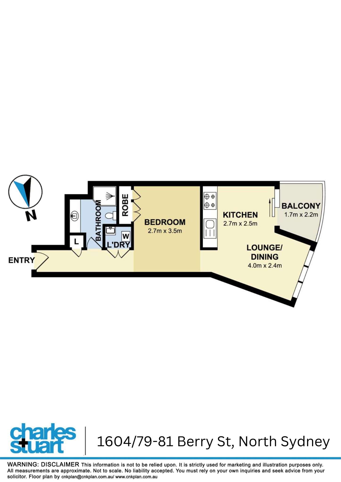 Floorplan of Homely apartment listing, 1604/79-81 Berry Street, North Sydney NSW 2060