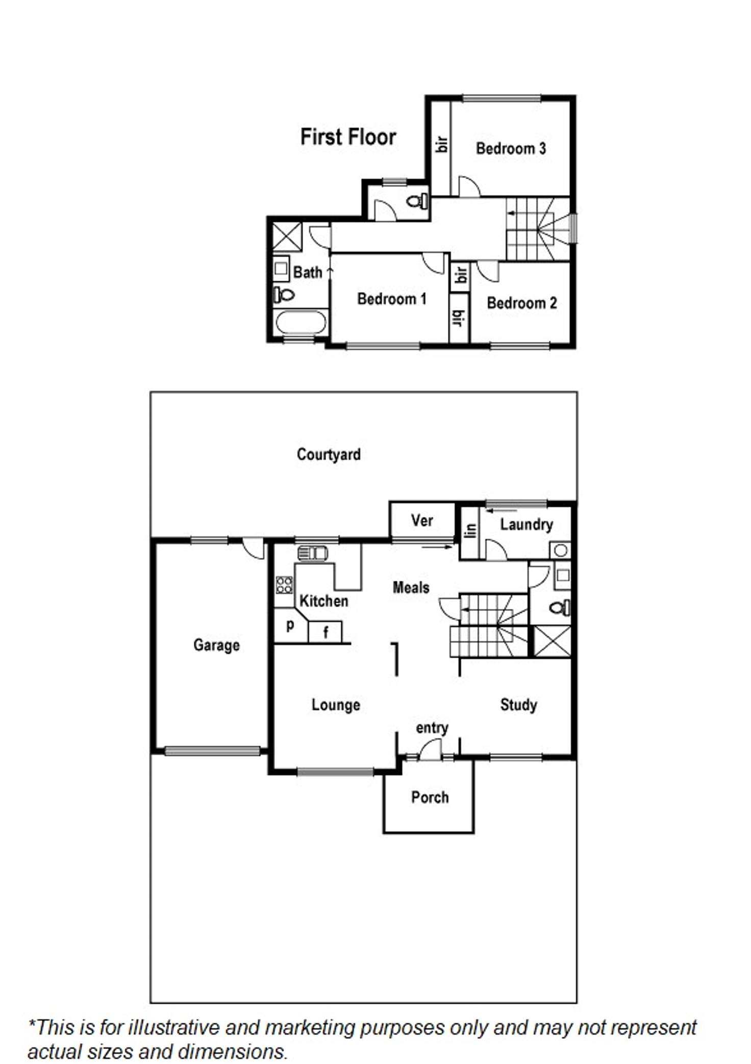 Floorplan of Homely townhouse listing, 1/21 Crookston Road, Reservoir VIC 3073