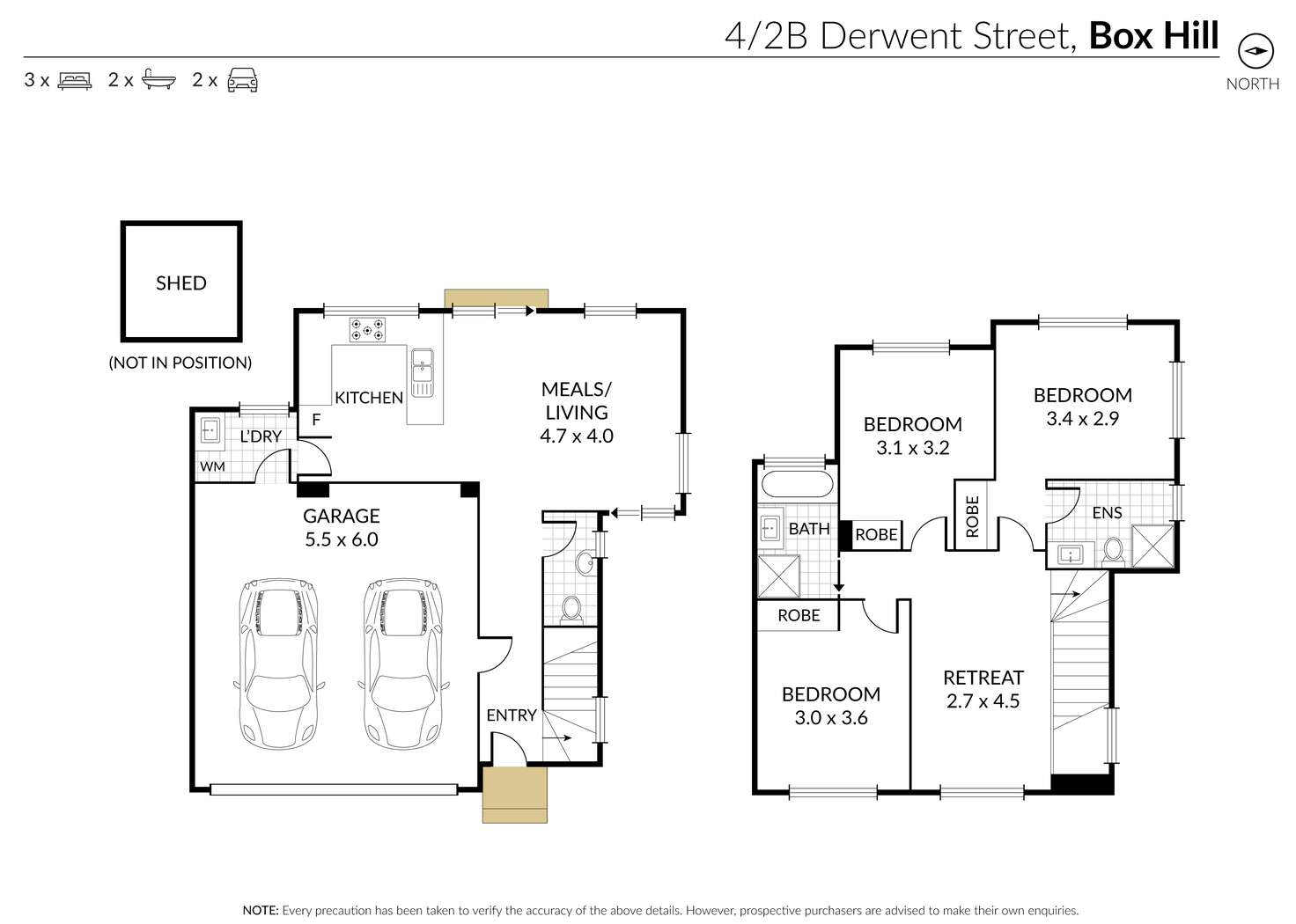 Floorplan of Homely townhouse listing, 4/2B Derwent Street, Box Hill North VIC 3129