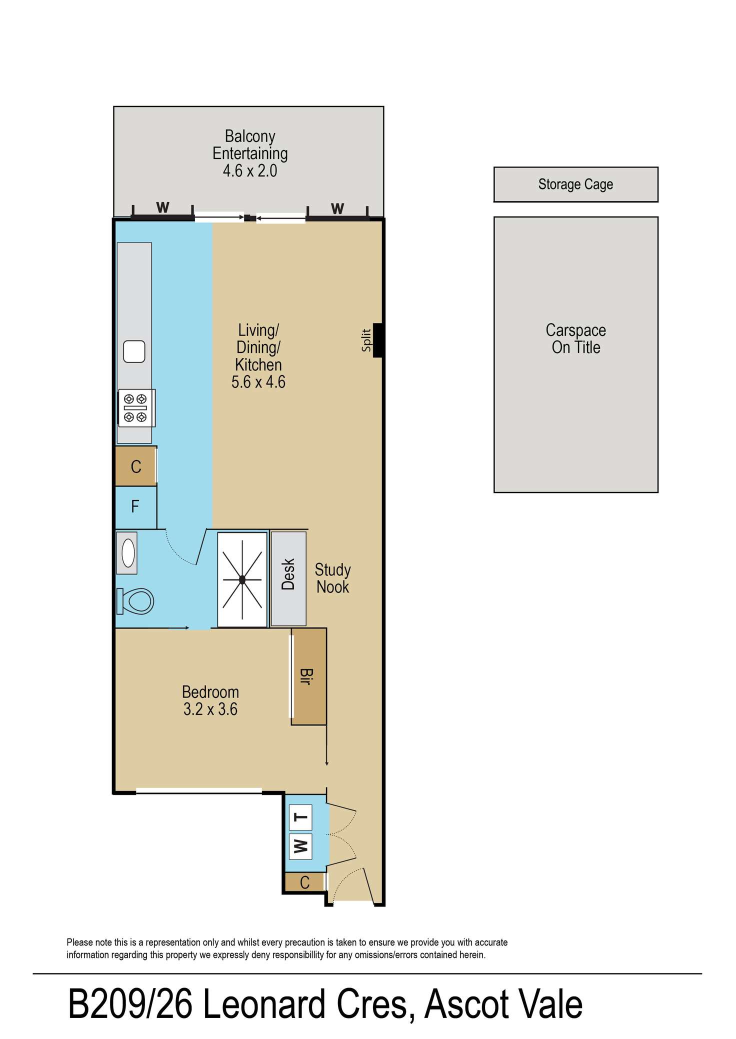 Floorplan of Homely apartment listing, 209/26 Leonard Cr, Ascot Vale VIC 3032