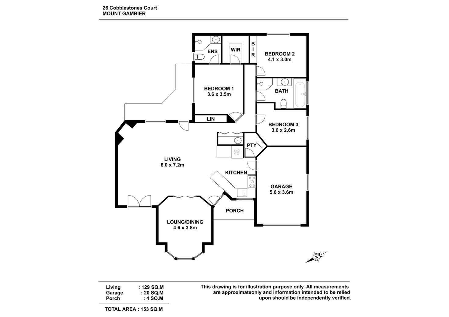 Floorplan of Homely house listing, 26 Cobblestone Court, Mount Gambier SA 5290