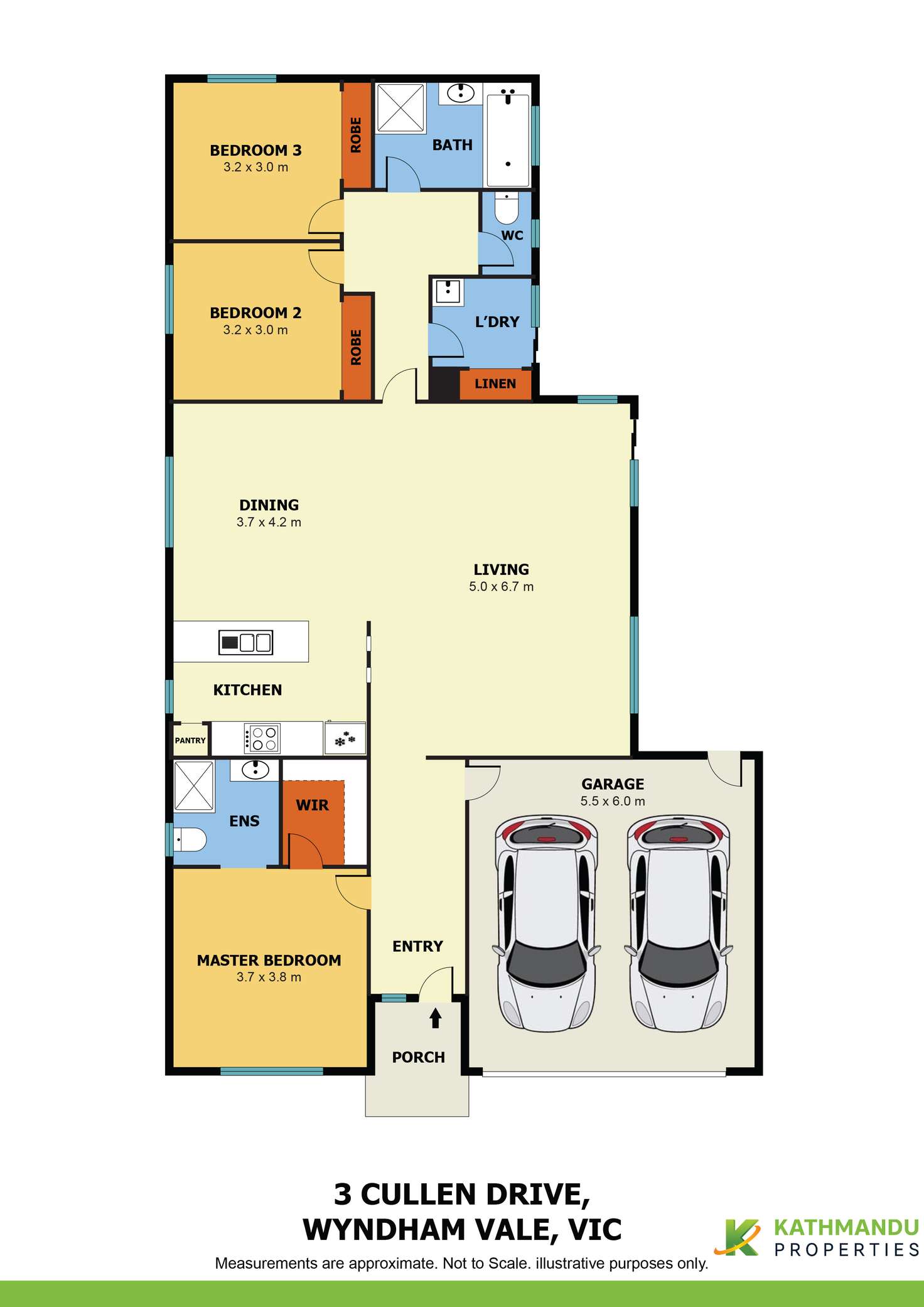 Floorplan of Homely house listing, 3 Cullen Drive, Wyndham Vale VIC 3024
