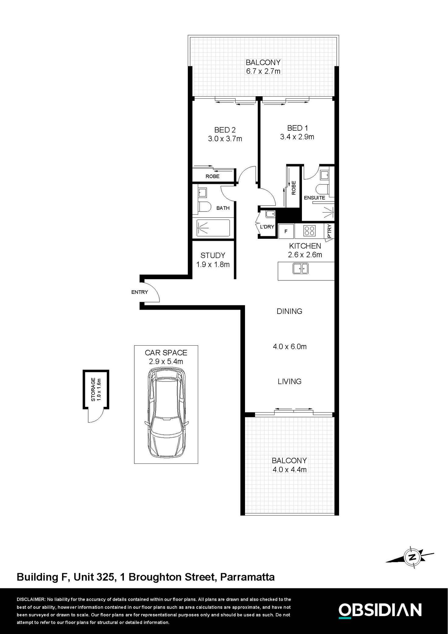 Floorplan of Homely apartment listing, F325/1 Broughton St, Parramatta NSW 2150