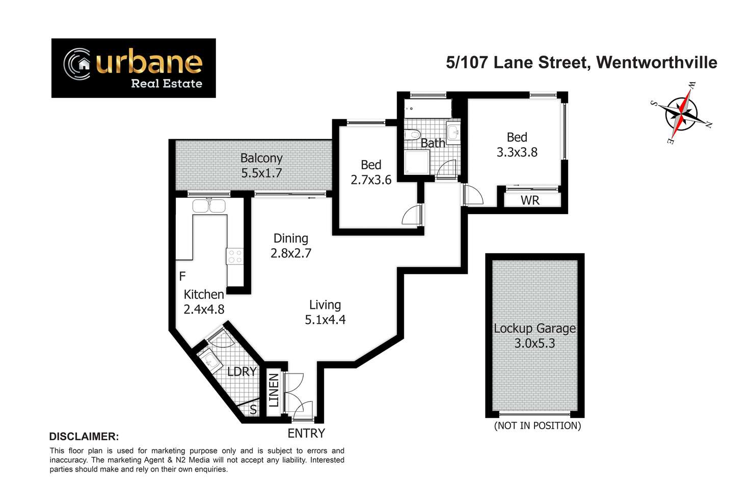 Floorplan of Homely unit listing, 5/107-109 Lane Street, Wentworthville NSW 2145