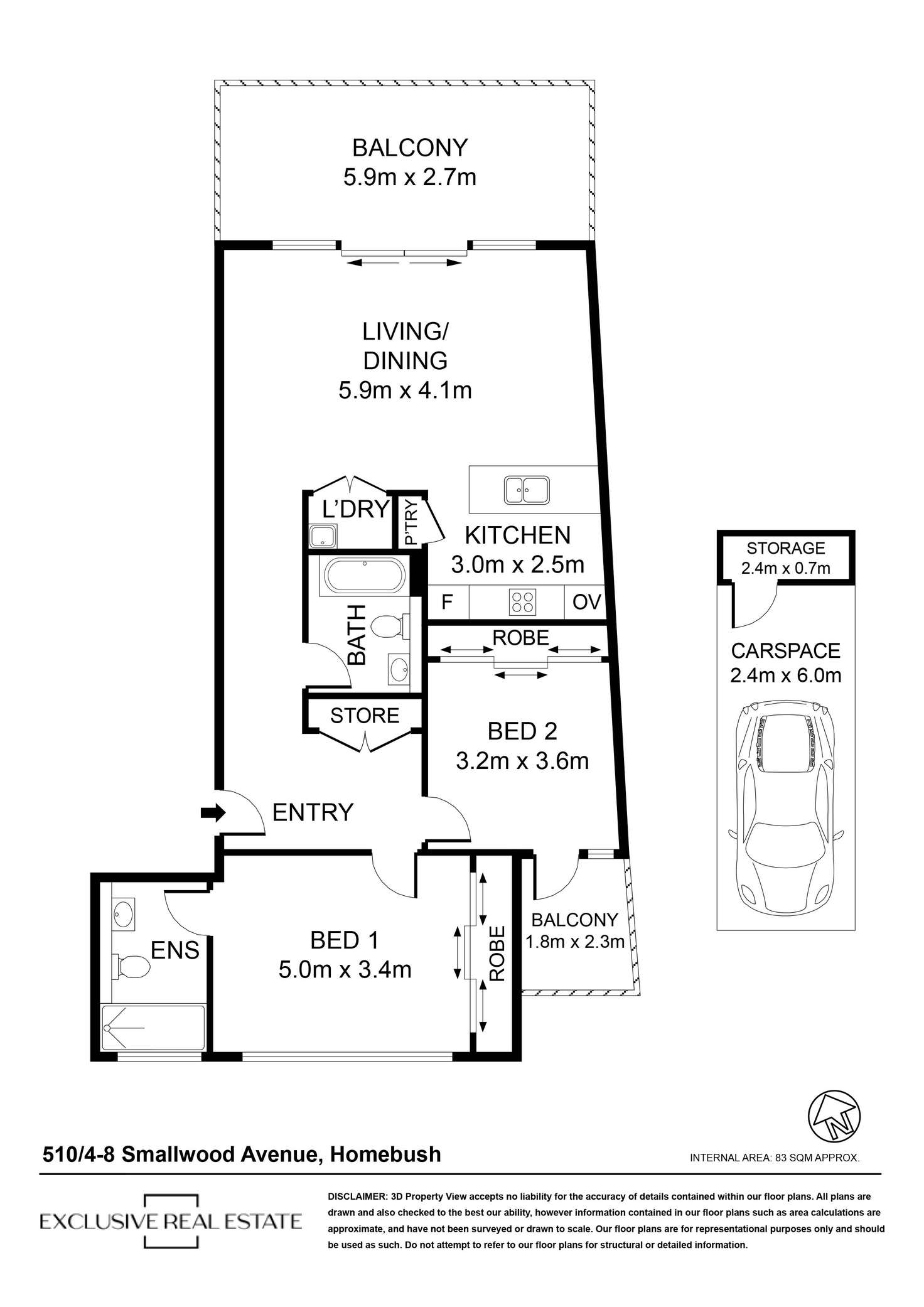 Floorplan of Homely apartment listing, 510/4 Smallwood Avenue, Homebush NSW 2140
