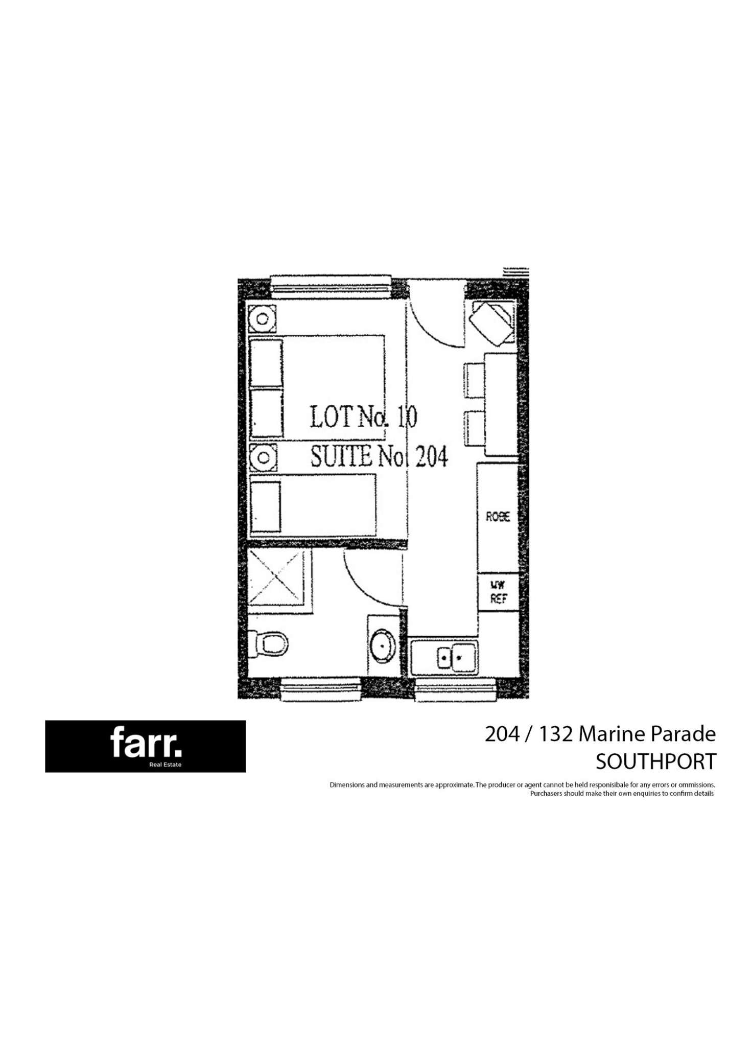 Floorplan of Homely studio listing, 204/132 MARINE PARADE, Southport QLD 4215