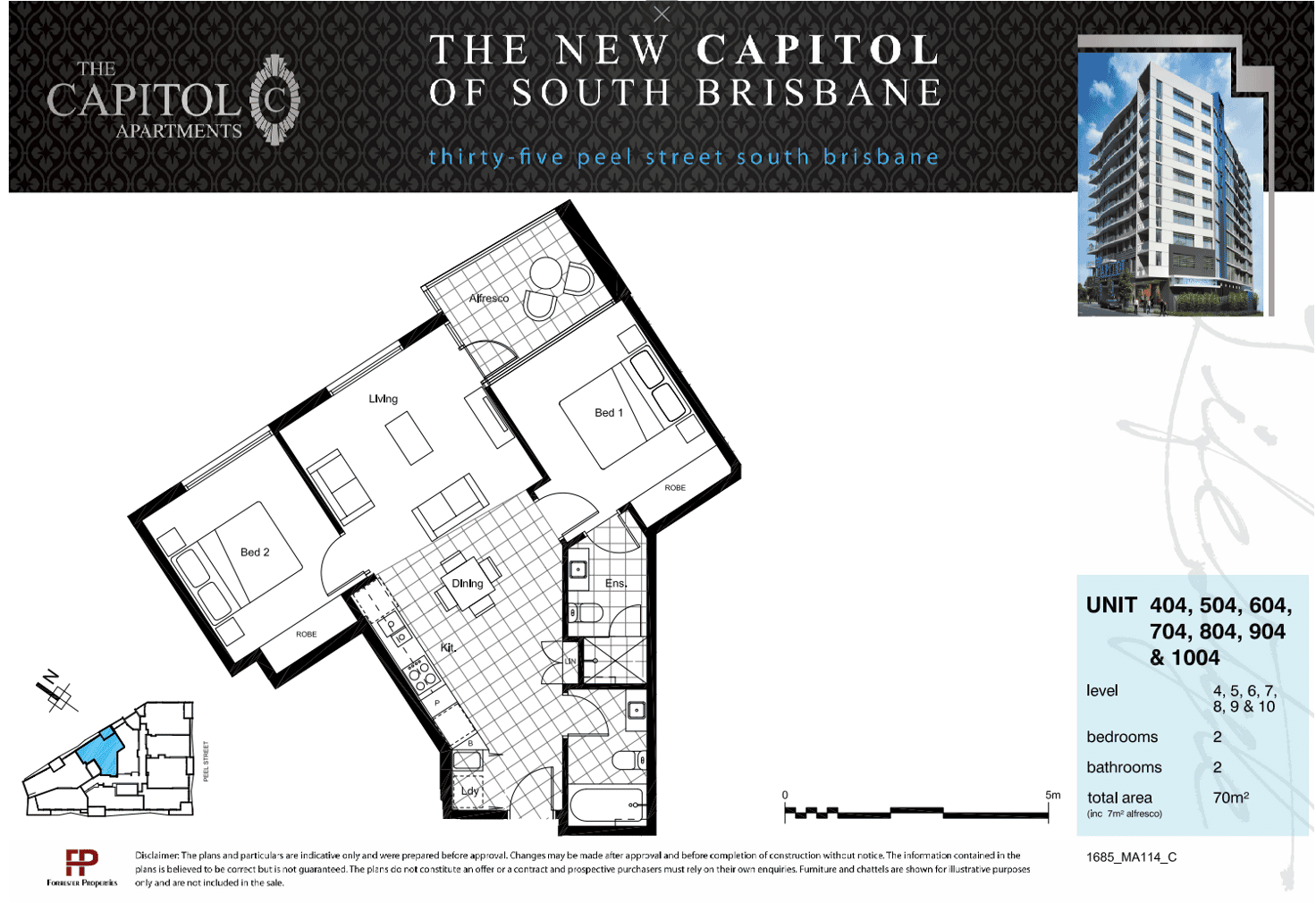 Floorplan of Homely apartment listing, 604/35 Peel Street, South Brisbane QLD 4101