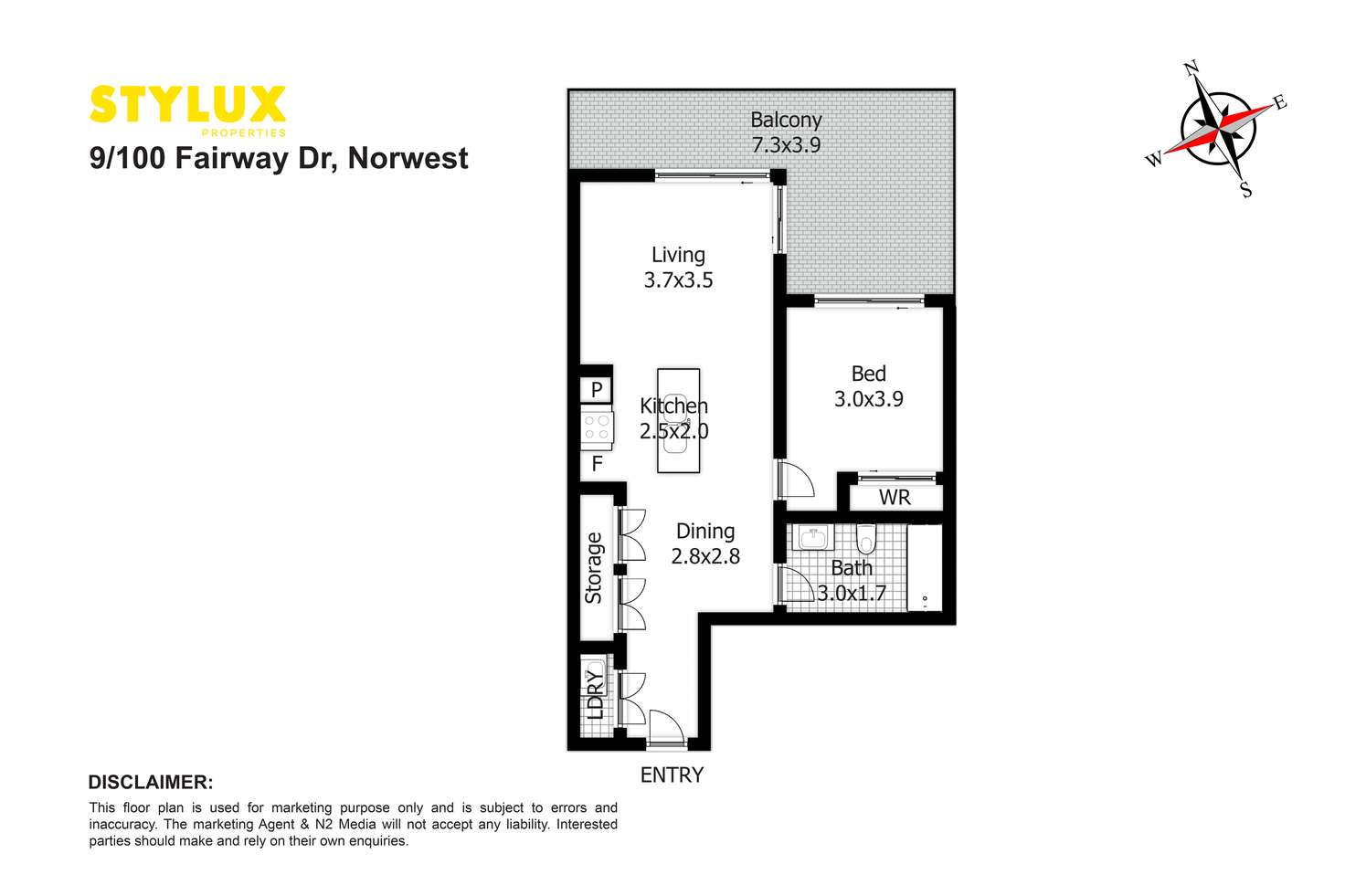 Floorplan of Homely apartment listing, 9/100 Fairway Drive, Norwest NSW 2153