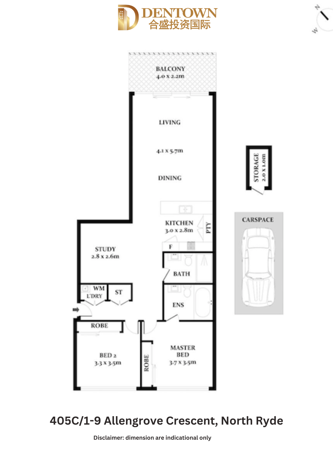 Floorplan of Homely apartment listing, C405/1-9 Allengrove Crescent, North Ryde NSW 2113