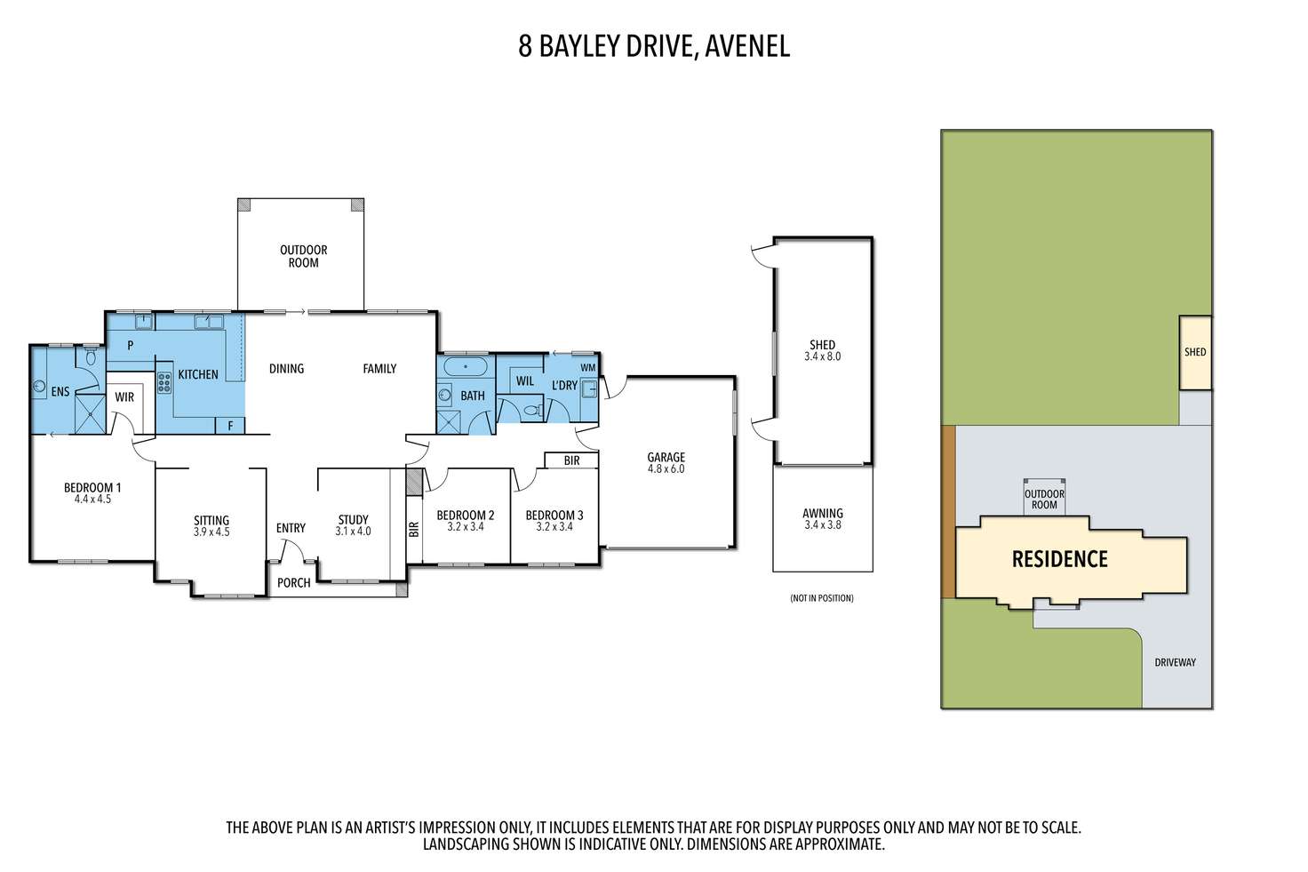 Floorplan of Homely house listing, 8 BAYLEY DRIVE, Avenel VIC 3664