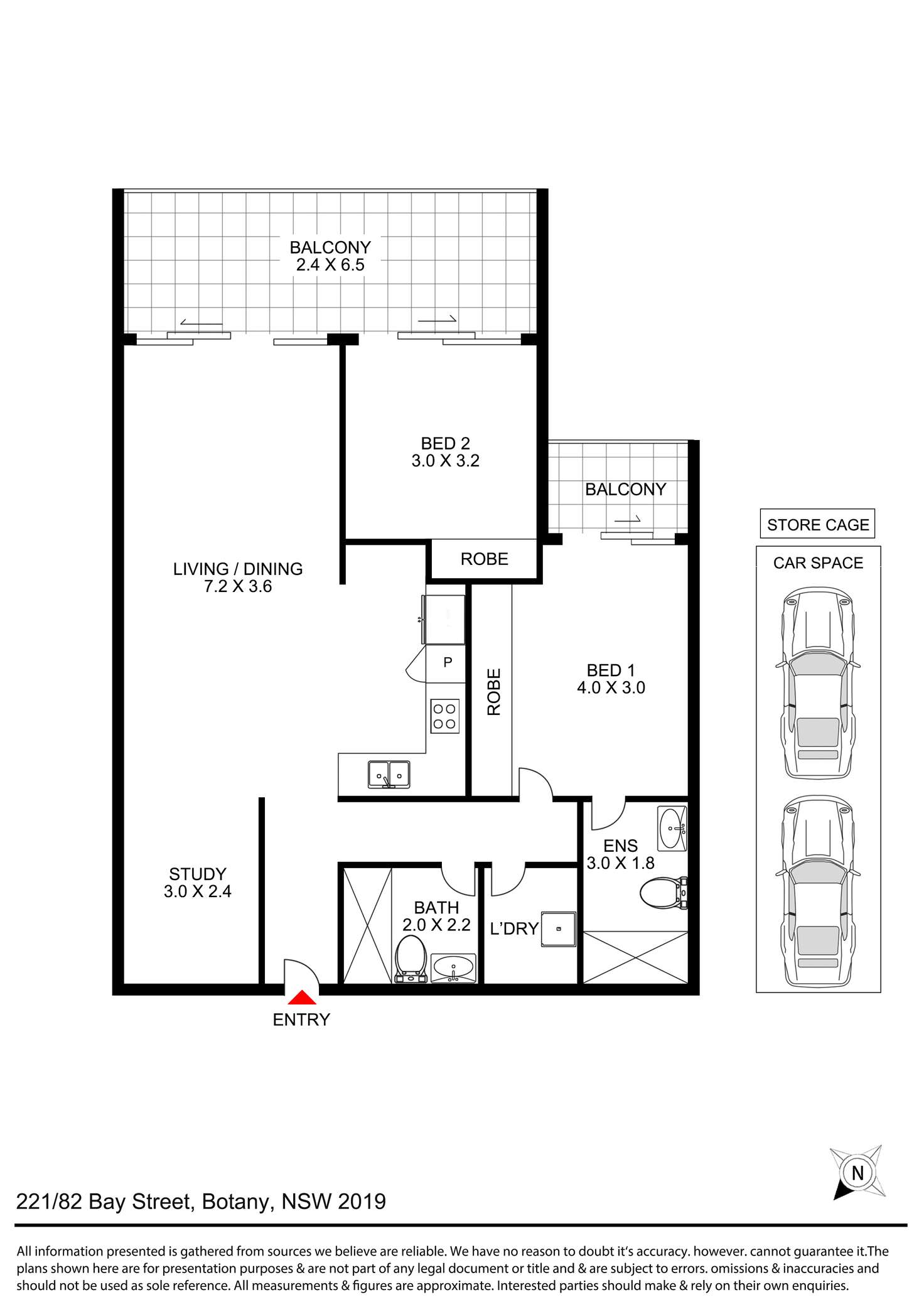 Floorplan of Homely apartment listing, 221/82 Bay Street, Botany NSW 2019