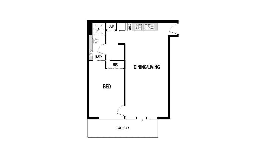 Floorplan of Homely apartment listing, 406/25 Wills Street, Melbourne VIC 3000