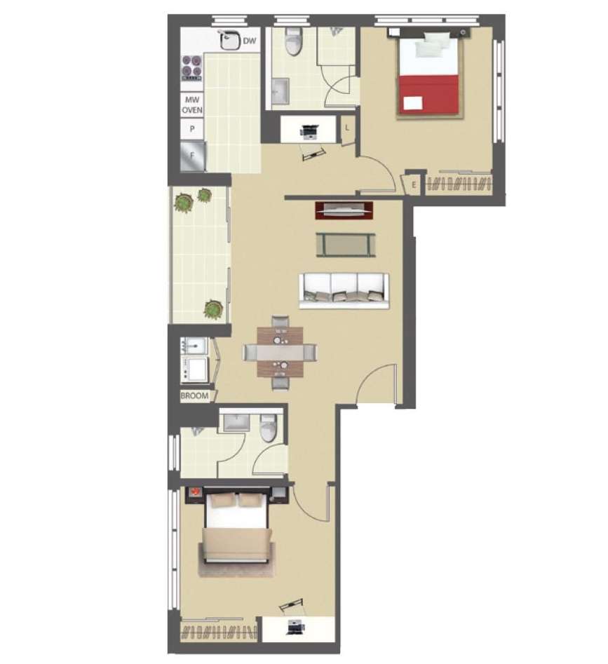 Floorplan of Homely apartment listing, 1001/35 Campbell Street, Bowen Hills QLD 4006