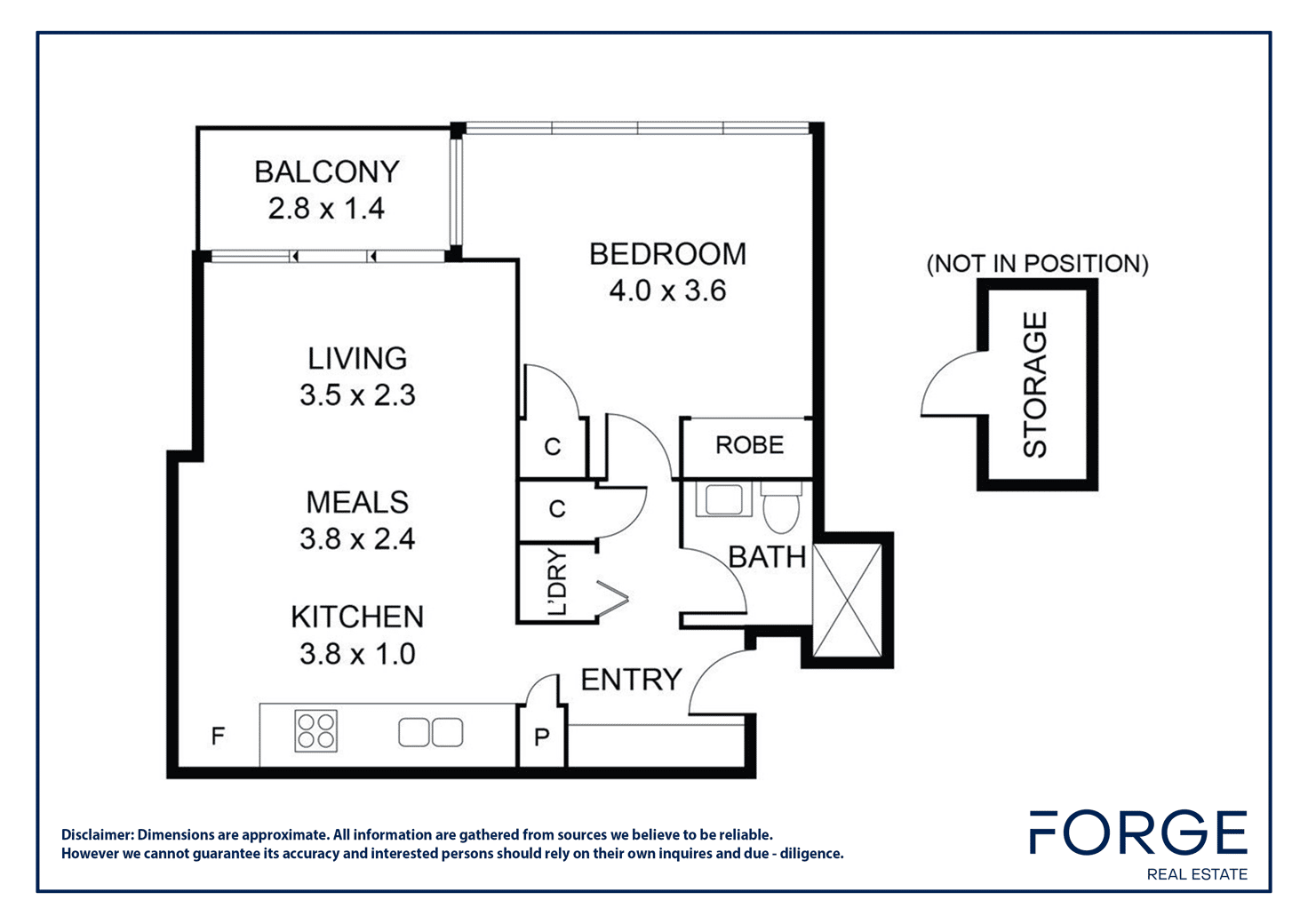 Floorplan of Homely apartment listing, 2412/560 Lonsdale Street, Melbourne VIC 3000