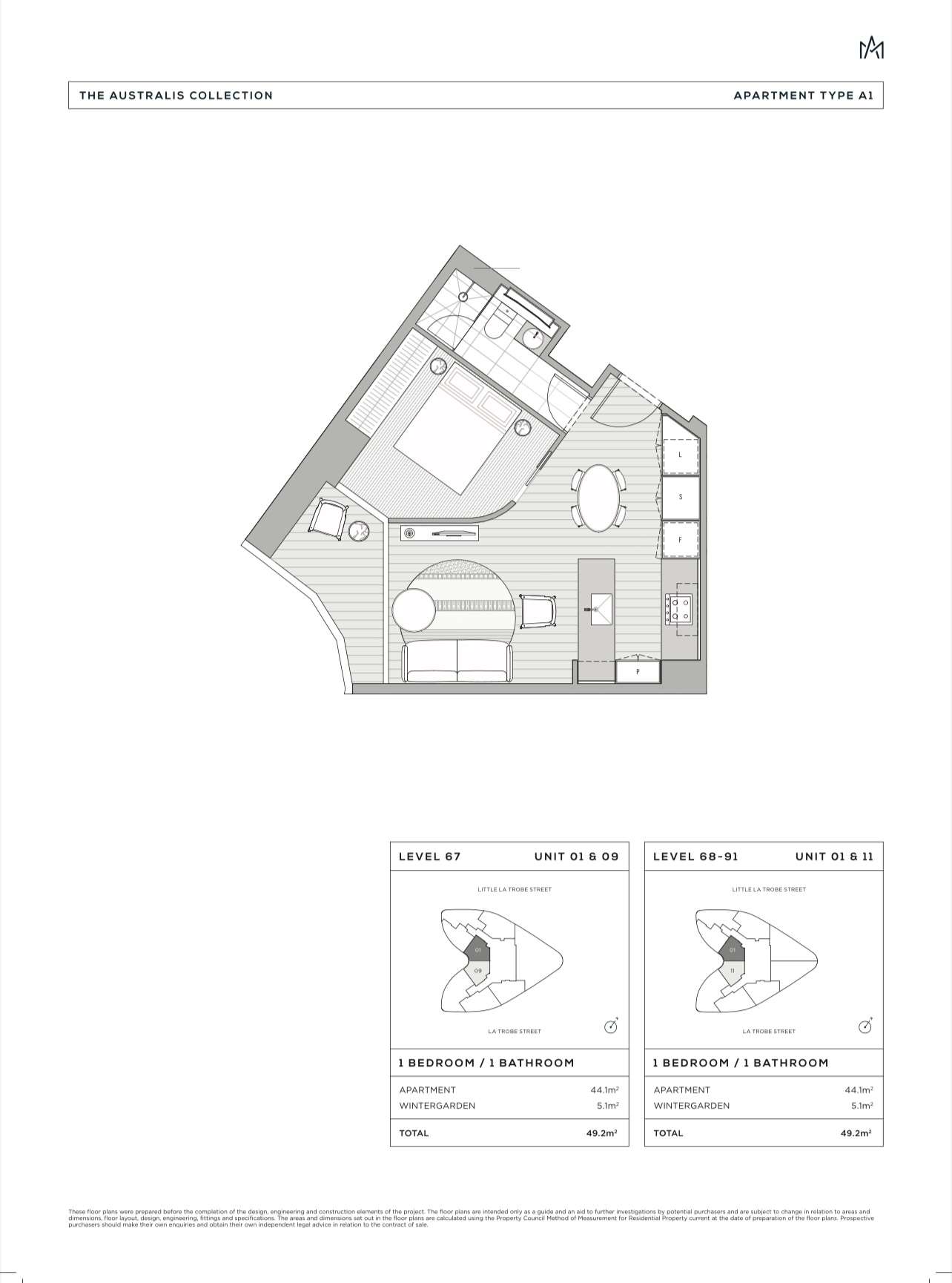 Floorplan of Homely apartment listing, 6611/228 La Trobe Street, Melbourne VIC 3000