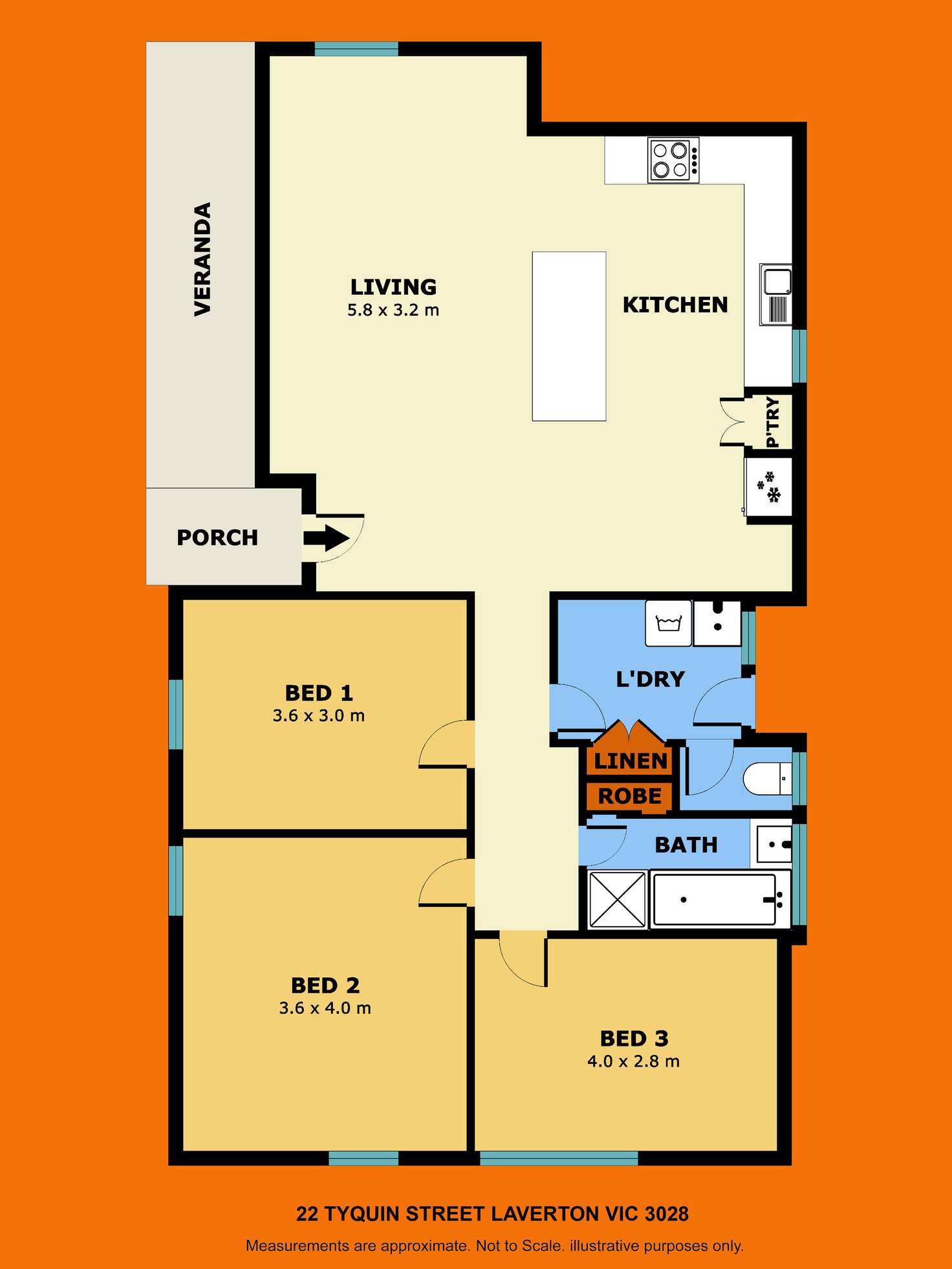 Floorplan of Homely house listing, 22 Tyquin Street, Laverton VIC 3028