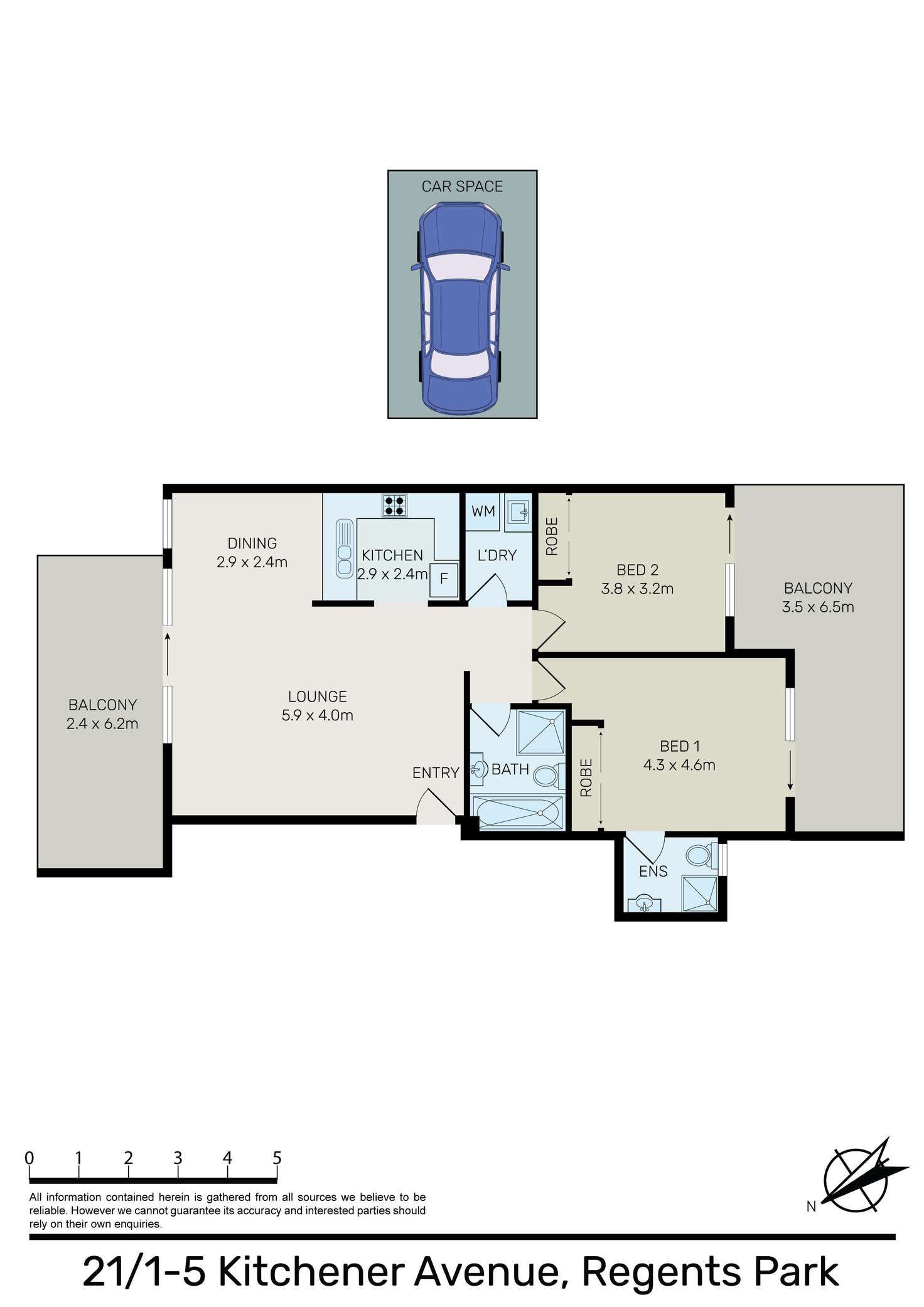 Floorplan of Homely unit listing, 21/1 Kitchener Avenue, Regents Park NSW 2143