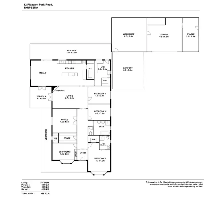 Floorplan of Homely house listing, 12 Pleasant Park Road, Tarpeena SA 5277