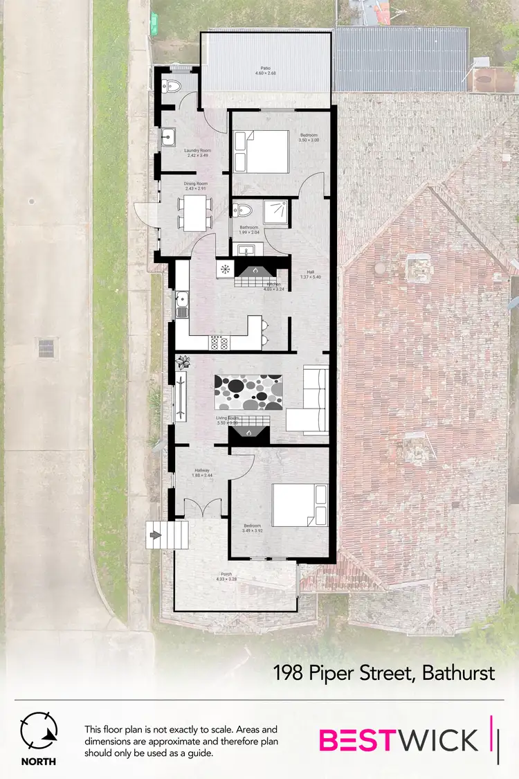 Floorplan of Homely semi-detached listing, 198 Piper Street, Bathurst NSW 2795