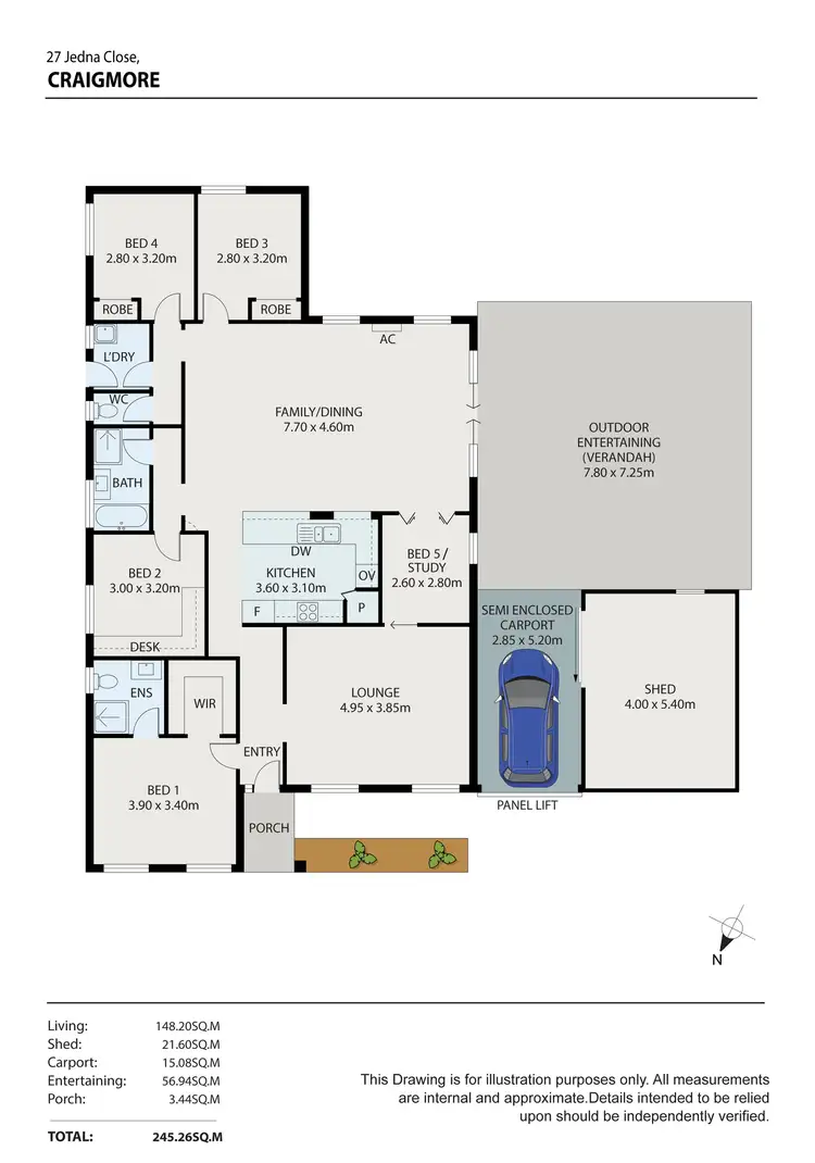 Floorplan of Homely house listing, 27 Jedna Close, Craigmore SA 5114