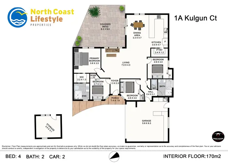 Floorplan of Homely house listing, 1A Kulgun Court, Ocean Shores NSW 2483