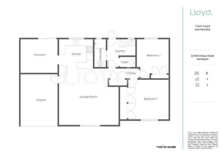 Floorplan of Homely unit listing, 2/449 Cressy Street, Deniliquin NSW 2710